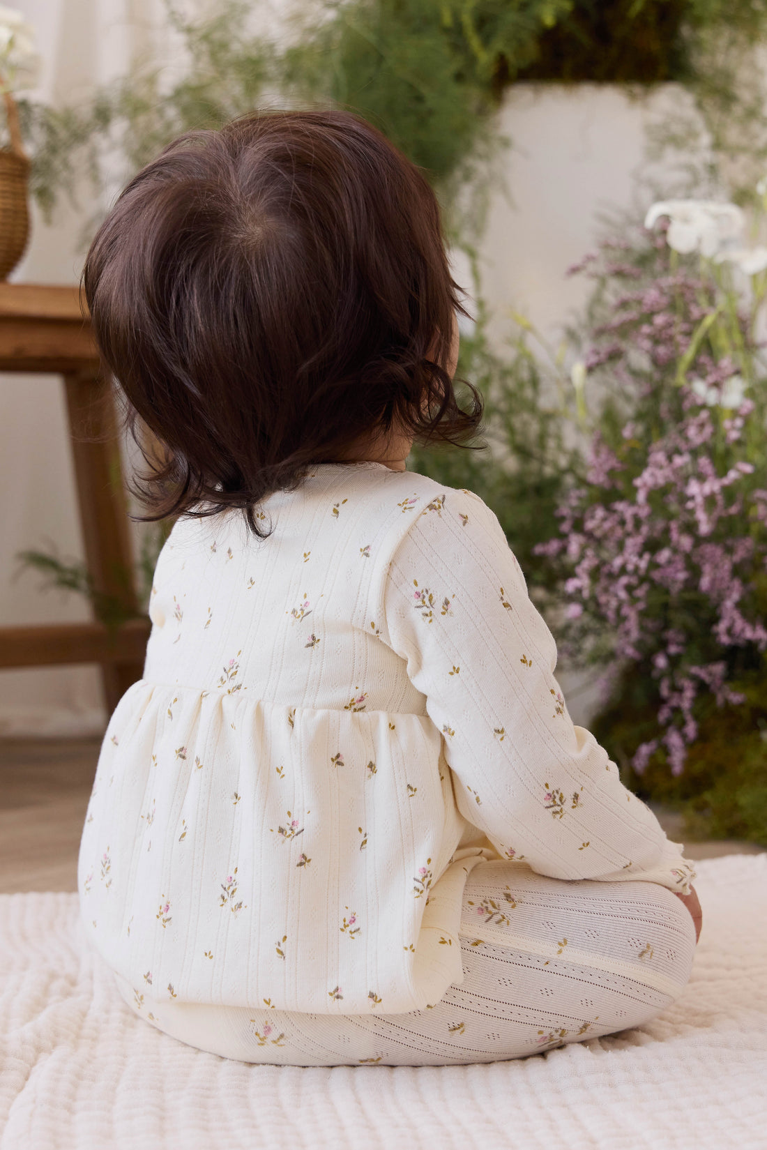 Organic Cotton Pointelle Lydie Wrap Top - Dina Antique Childrens Top from Jamie Kay Australia