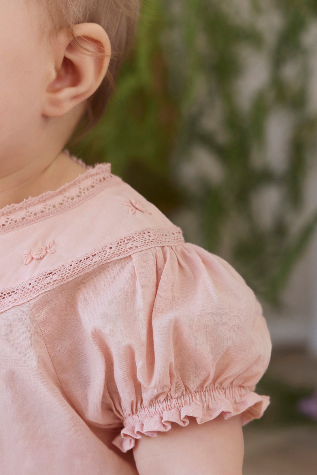 Organic Cotton Misty Playsuit - Shell Pink Childrens Playsuit from Jamie Kay Australia