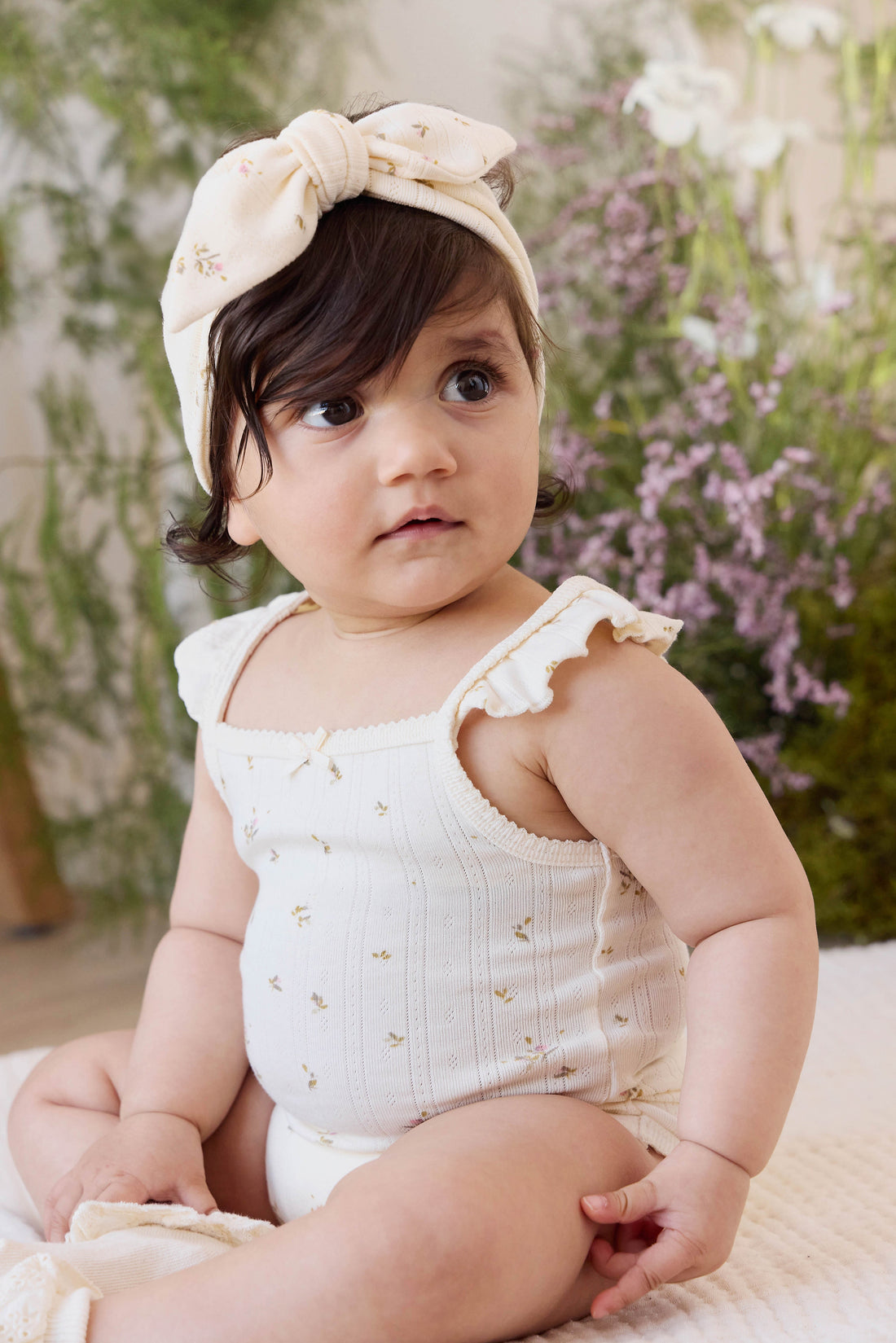 Organic Cotton Pointelle Zoella Bodysuit - Dina Antique Childrens Bodysuit from Jamie Kay Australia
