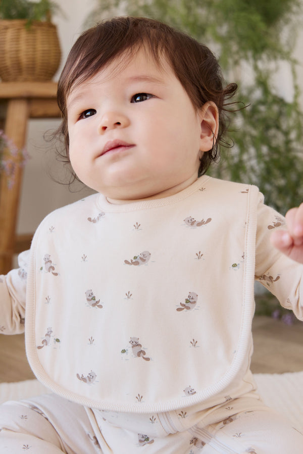 Organic Cotton Bib - Otter Buddies Tofu Childrens Bib from Jamie Kay Australia