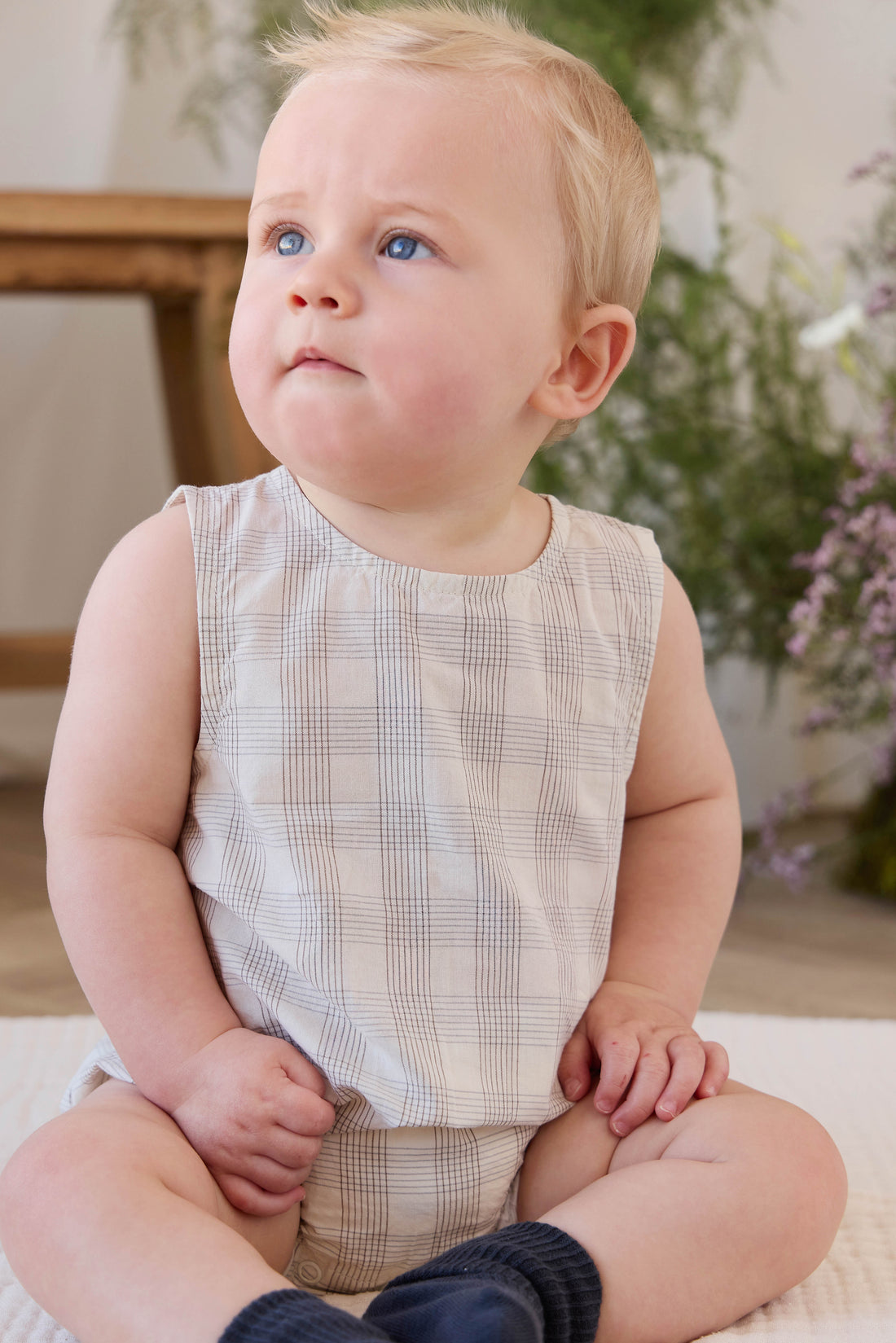 Organic Cotton Bentley Playsuit - Joe Check Natural Childrens Playsuit from Jamie Kay Australia