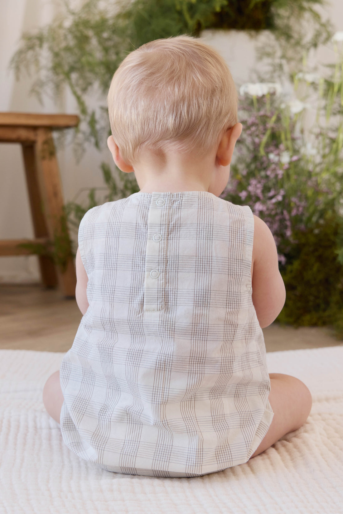 Organic Cotton Bentley Playsuit - Joe Check Natural Childrens Playsuit from Jamie Kay Australia