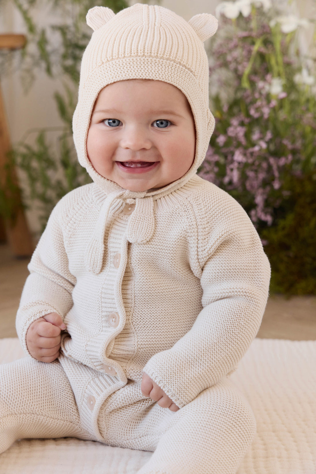 Cameron Knitted Onepiece - Vanilla Childrens Onepiece from Jamie Kay Australia