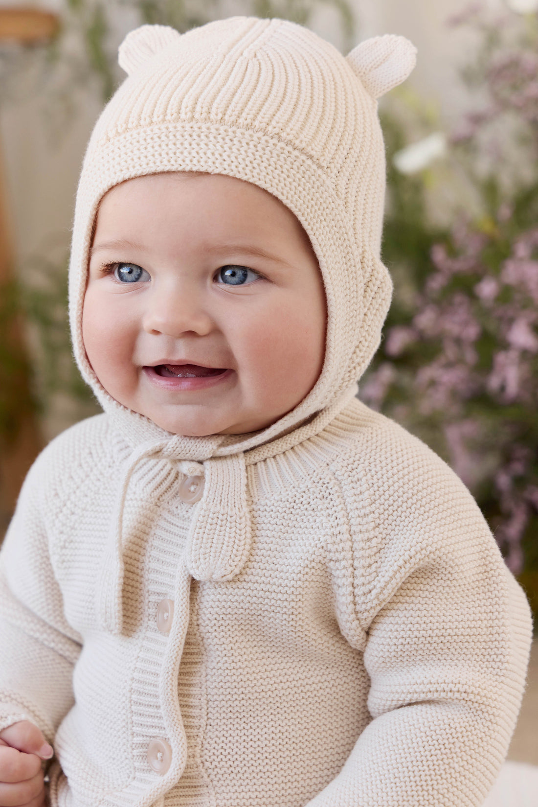 Ashton Knitted Hat - Vanilla Childrens Hat from Jamie Kay Australia