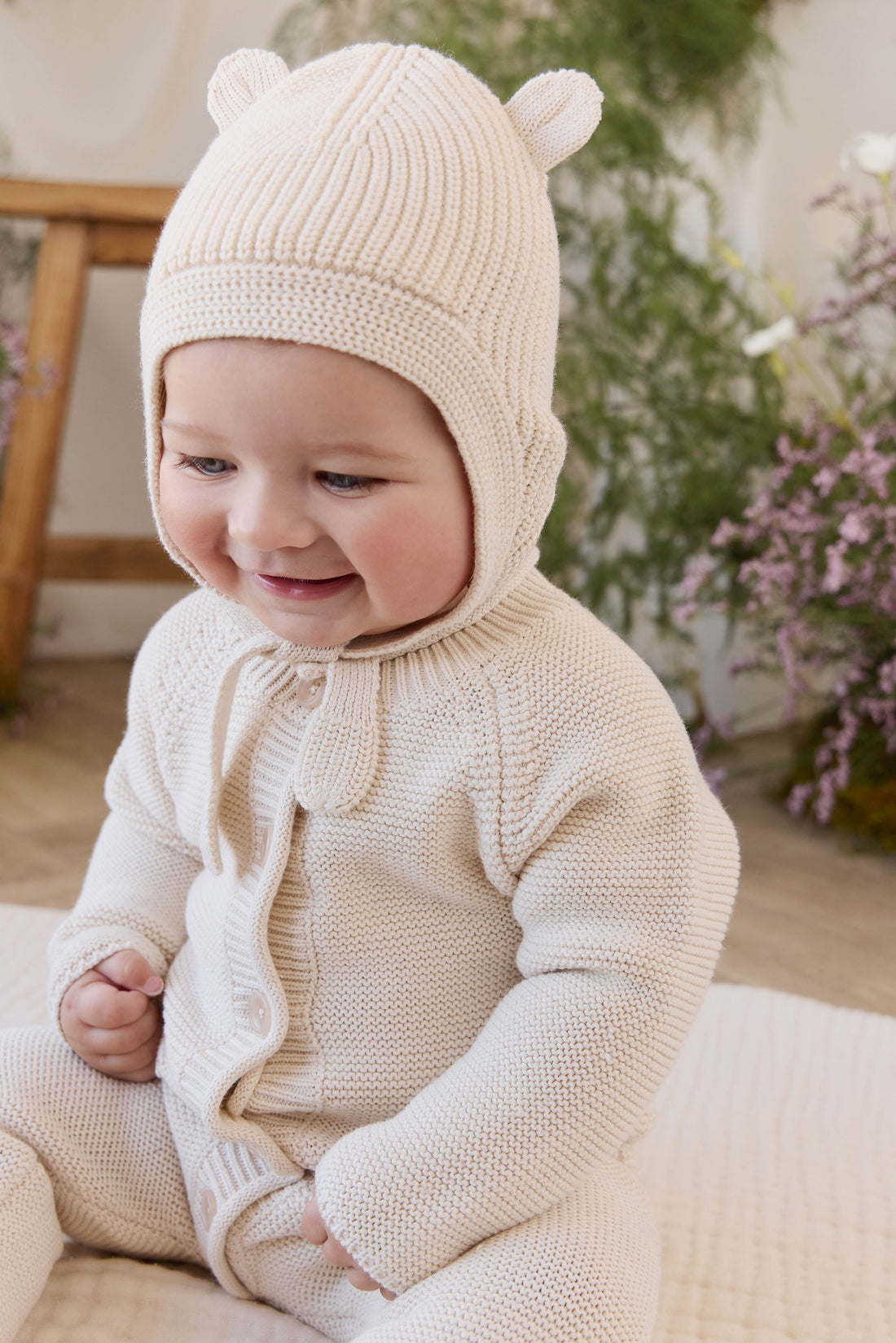 Cameron Knitted Onepiece - Vanilla Childrens Onepiece from Jamie Kay Australia