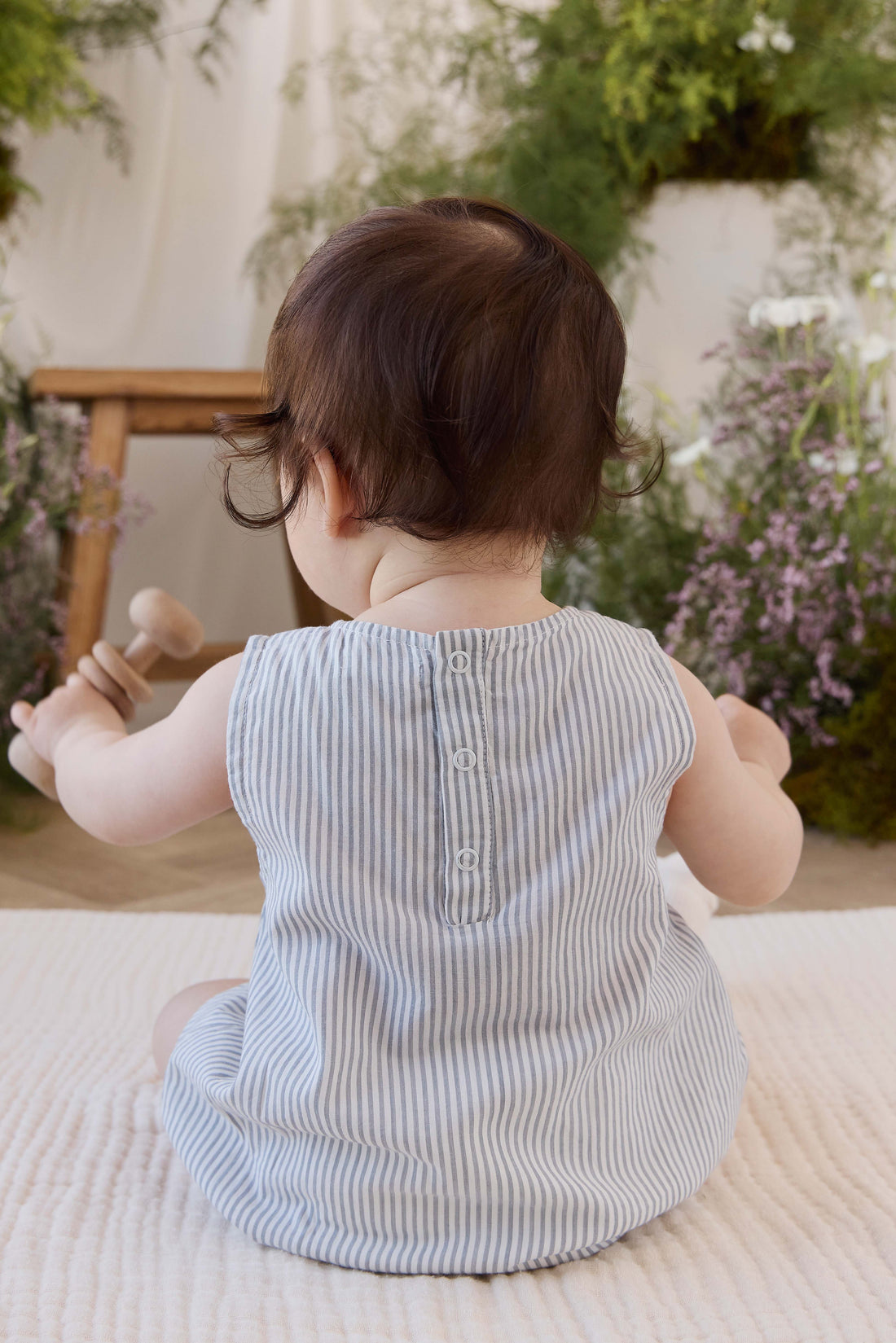 Organic Cotton Bentley Playsuit - Harbour Stripe Childrens Playsuit from Jamie Kay Australia