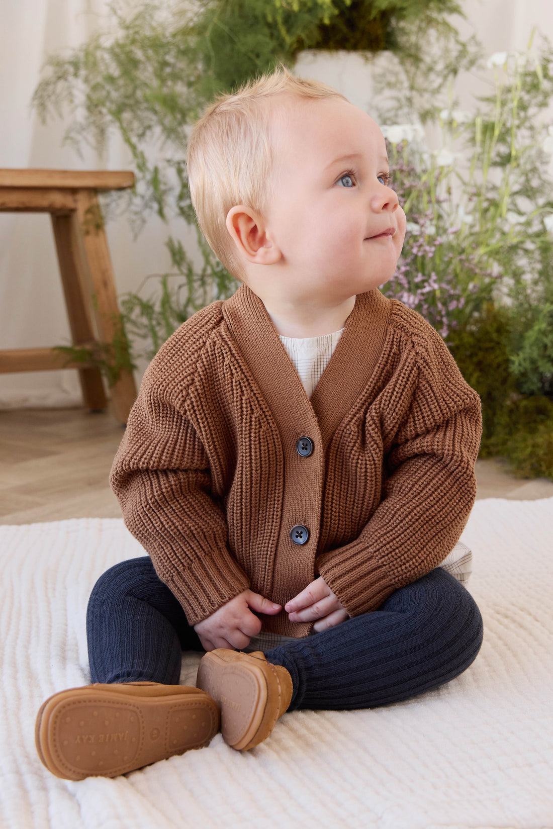 Cooper Knitted Cardigan - Butterscotch Childrens Cardigan from Jamie Kay Australia
