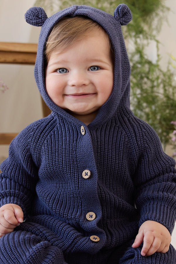 Bear Knit Onepiece - Marine Childrens Onepiece from Jamie Kay Australia