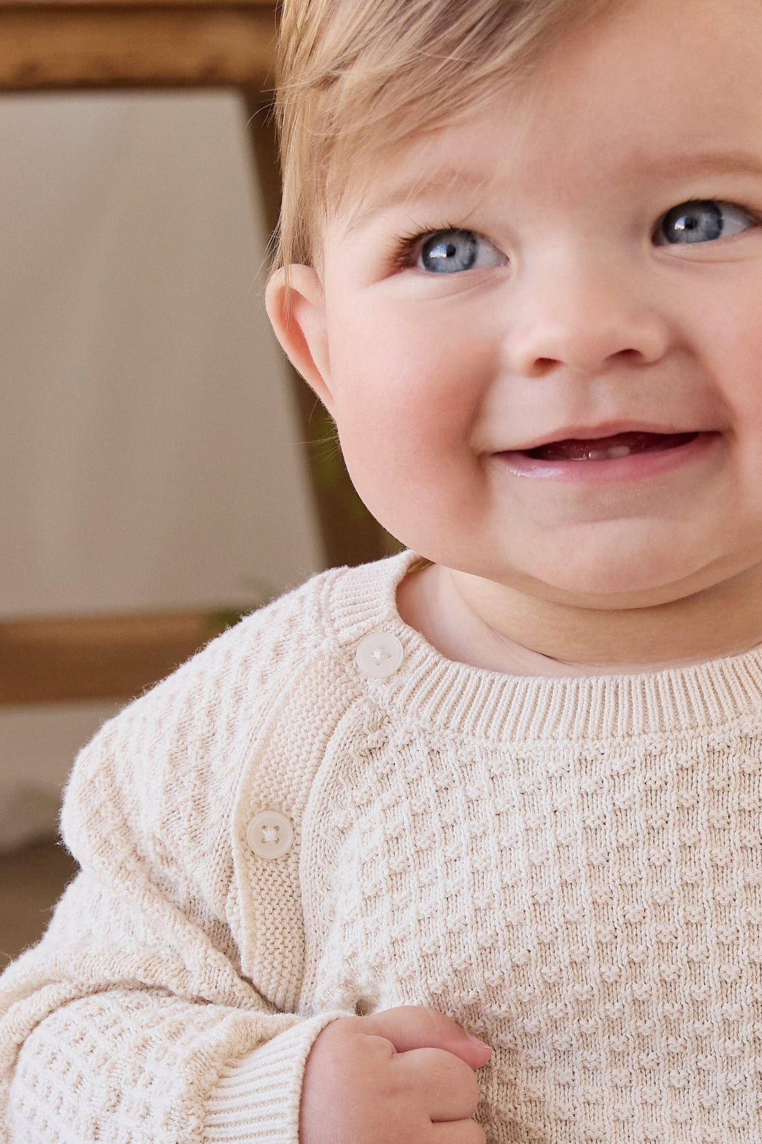 Parker Knit Jumper - Vanilla Childrens Jumper from Jamie Kay Australia
