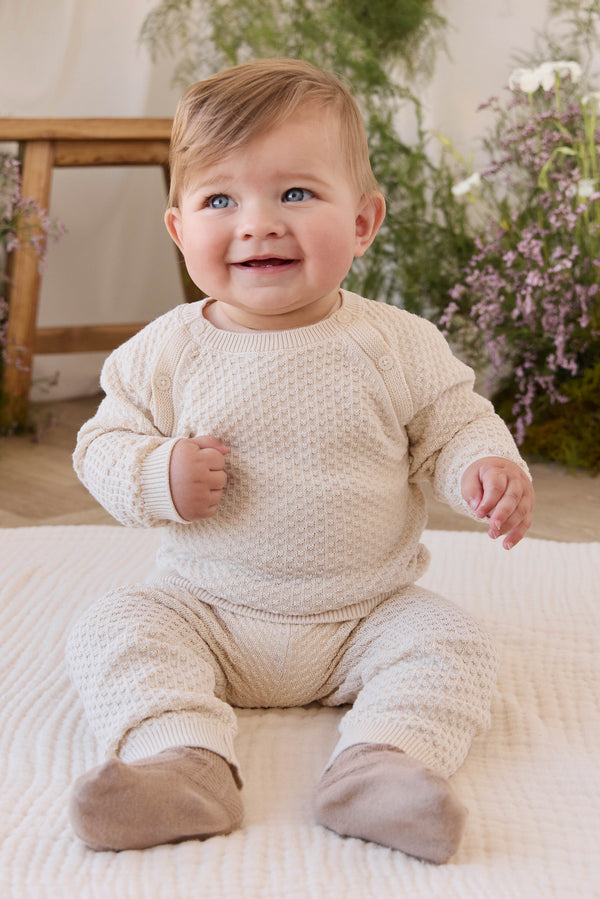 Parker Knit Pant - Vanilla Childrens Pants from Jamie Kay Australia