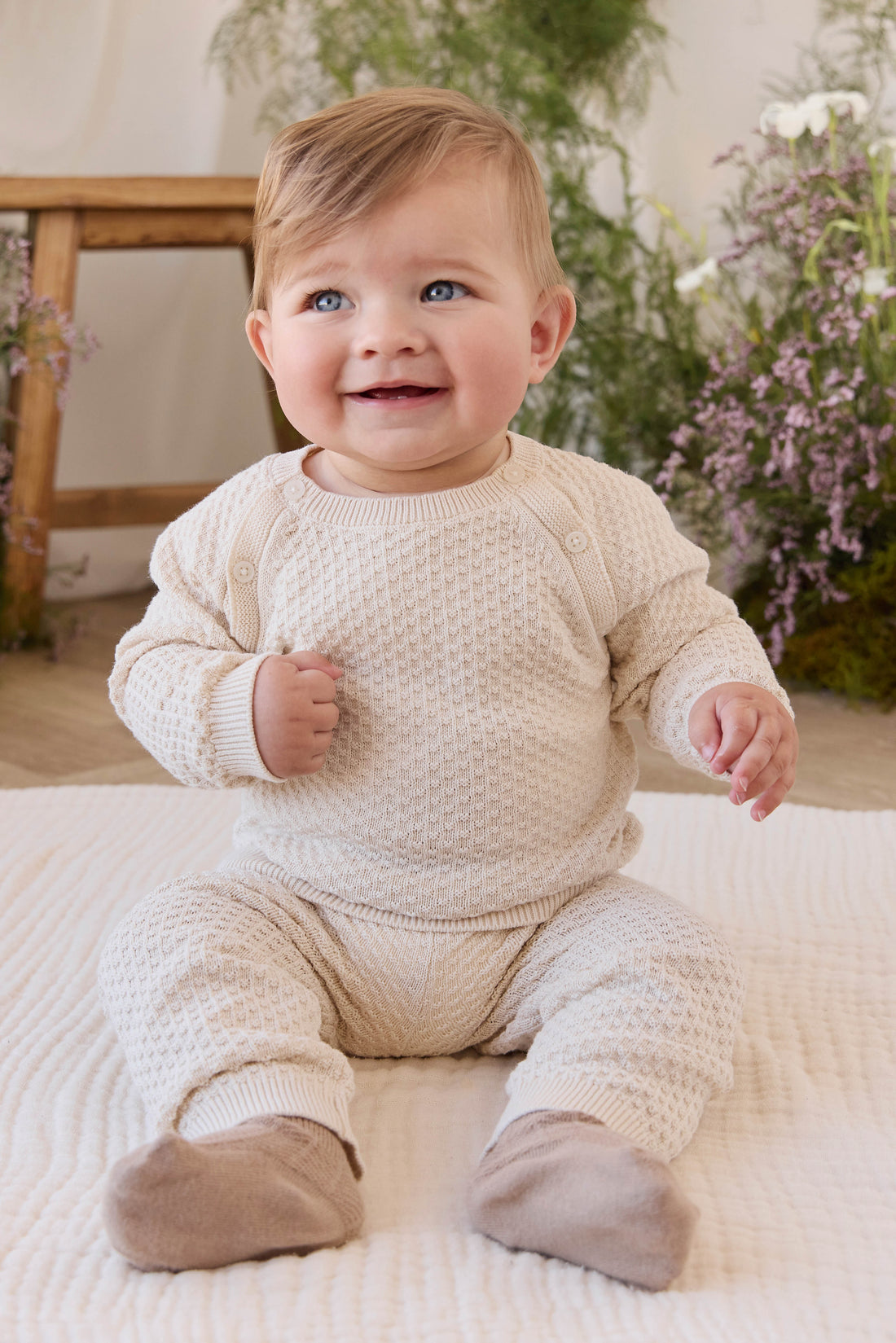 Parker Knit Jumper - Vanilla Childrens Jumper from Jamie Kay Australia