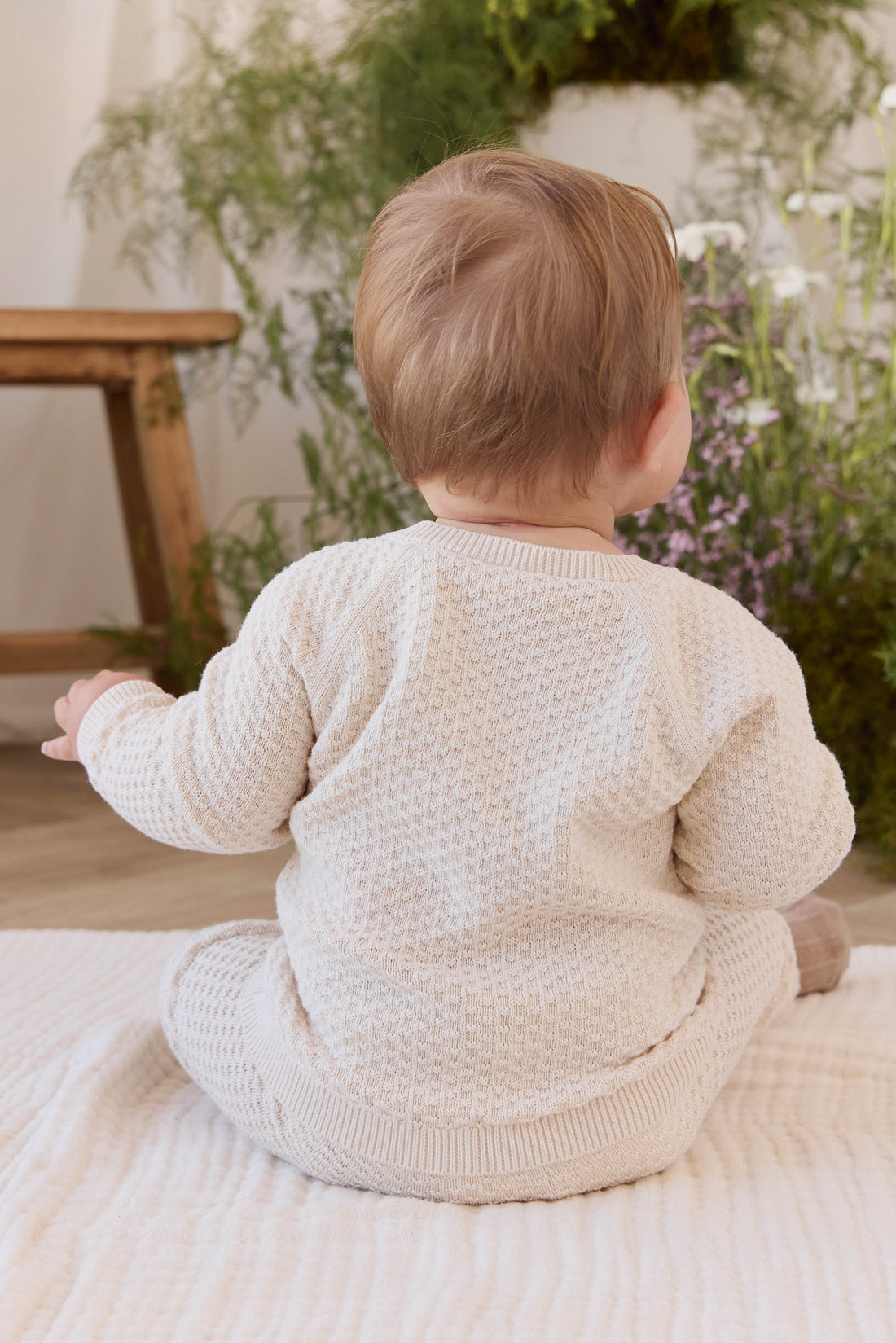 Parker Knit Jumper - Vanilla Childrens Jumper from Jamie Kay Australia