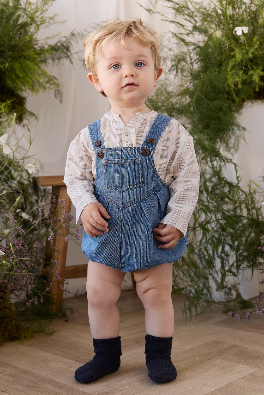 Stefan Denim Playsuit - Heritage Denim Childrens Playsuit from Jamie Kay Australia