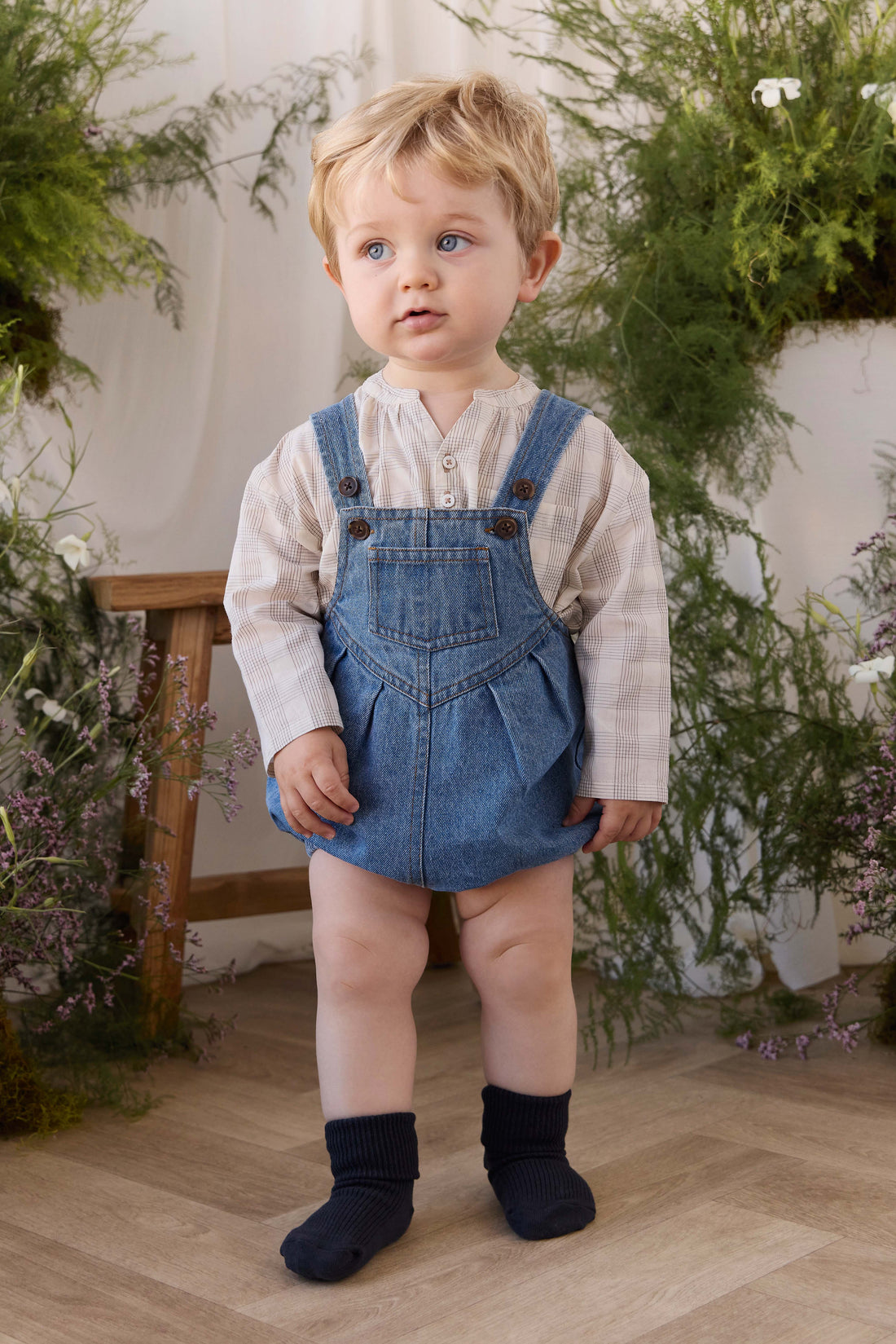 Stefan Denim Playsuit - Heritage Denim Childrens Playsuit from Jamie Kay Australia