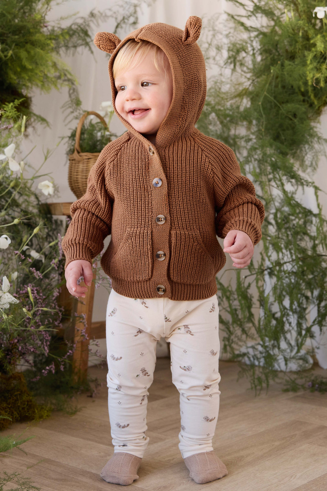 Bear Cardigan - Butterscotch Childrens Cardigan from Jamie Kay Australia