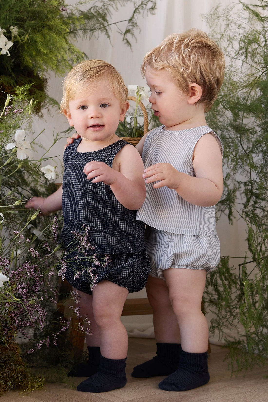 Organic Cotton Winslow Top - Eclipse Grid Childrens Top from Jamie Kay Australia