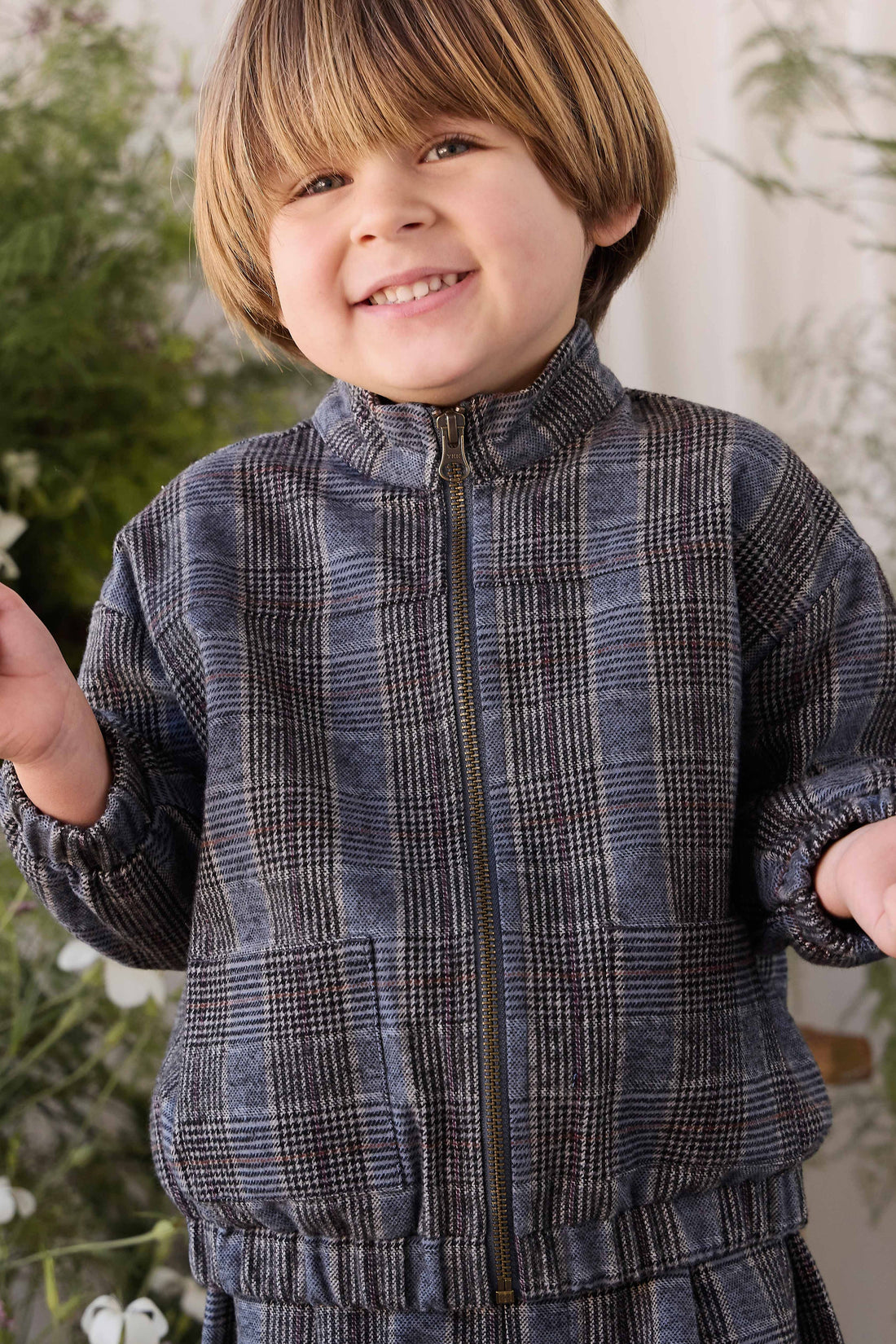 Campbell Jacket - Checked Cotton Childrens Jacket from Jamie Kay Australia