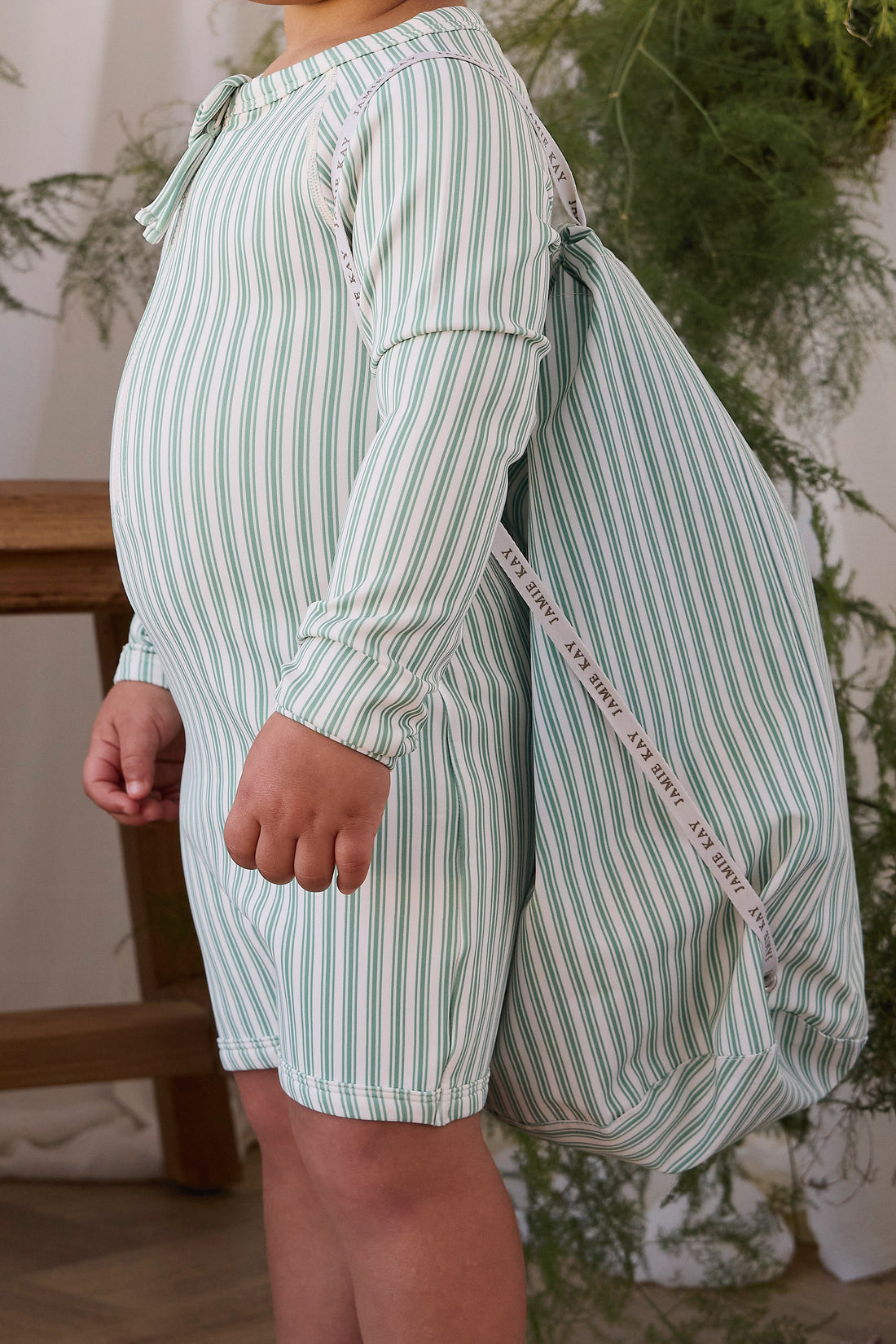 Jamie Kay Swim Bag - Variegated Stripe Snow Pea Childrens Bag from Jamie Kay Australia