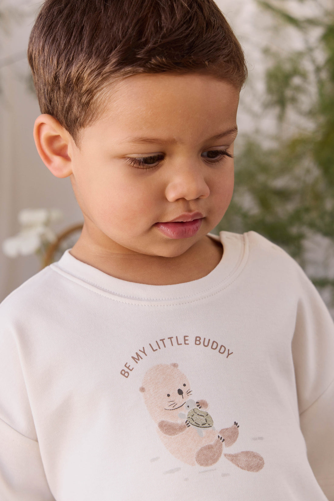 Pima Cotton Edward Tee - Otter Buddy Cloud Childrens Top from Jamie Kay Australia
