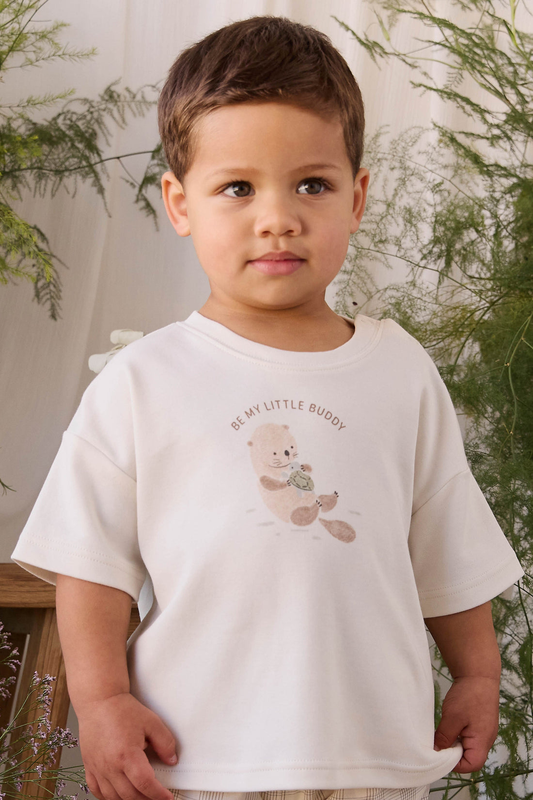 Pima Cotton Edward Tee - Otter Buddy Cloud Childrens Top from Jamie Kay Australia