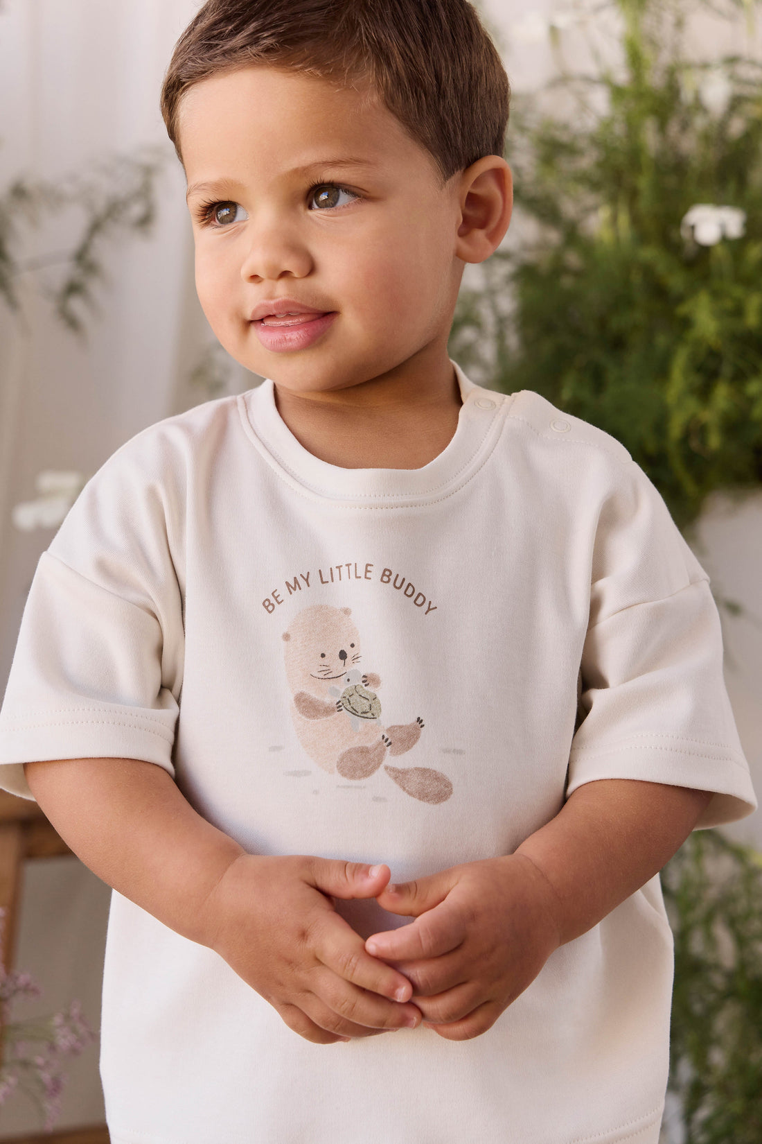 Pima Cotton Edward Tee - Otter Buddy Cloud Childrens Top from Jamie Kay Australia