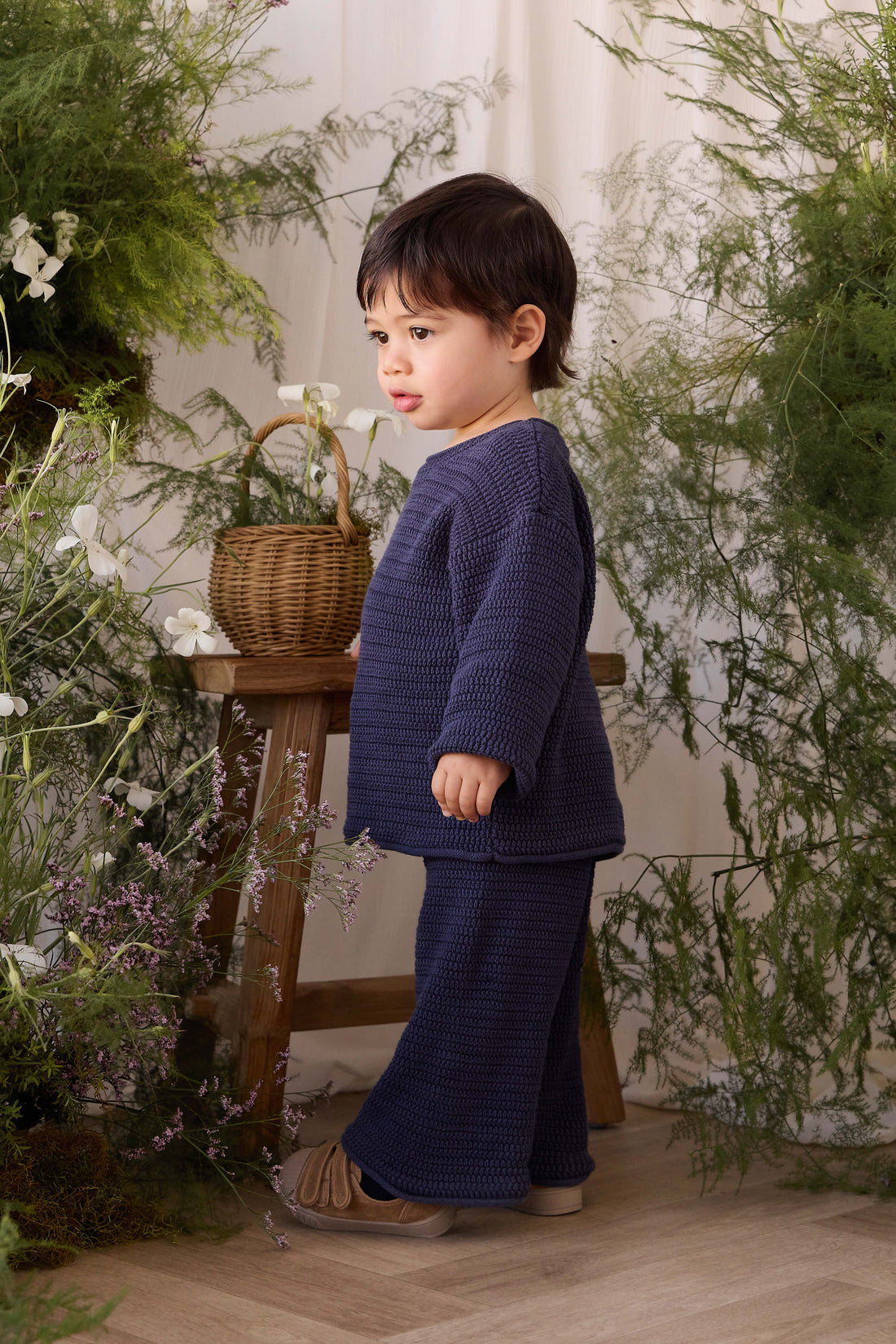Eugene Knitted Pant - Marine Childrens Pants from Jamie Kay Australia