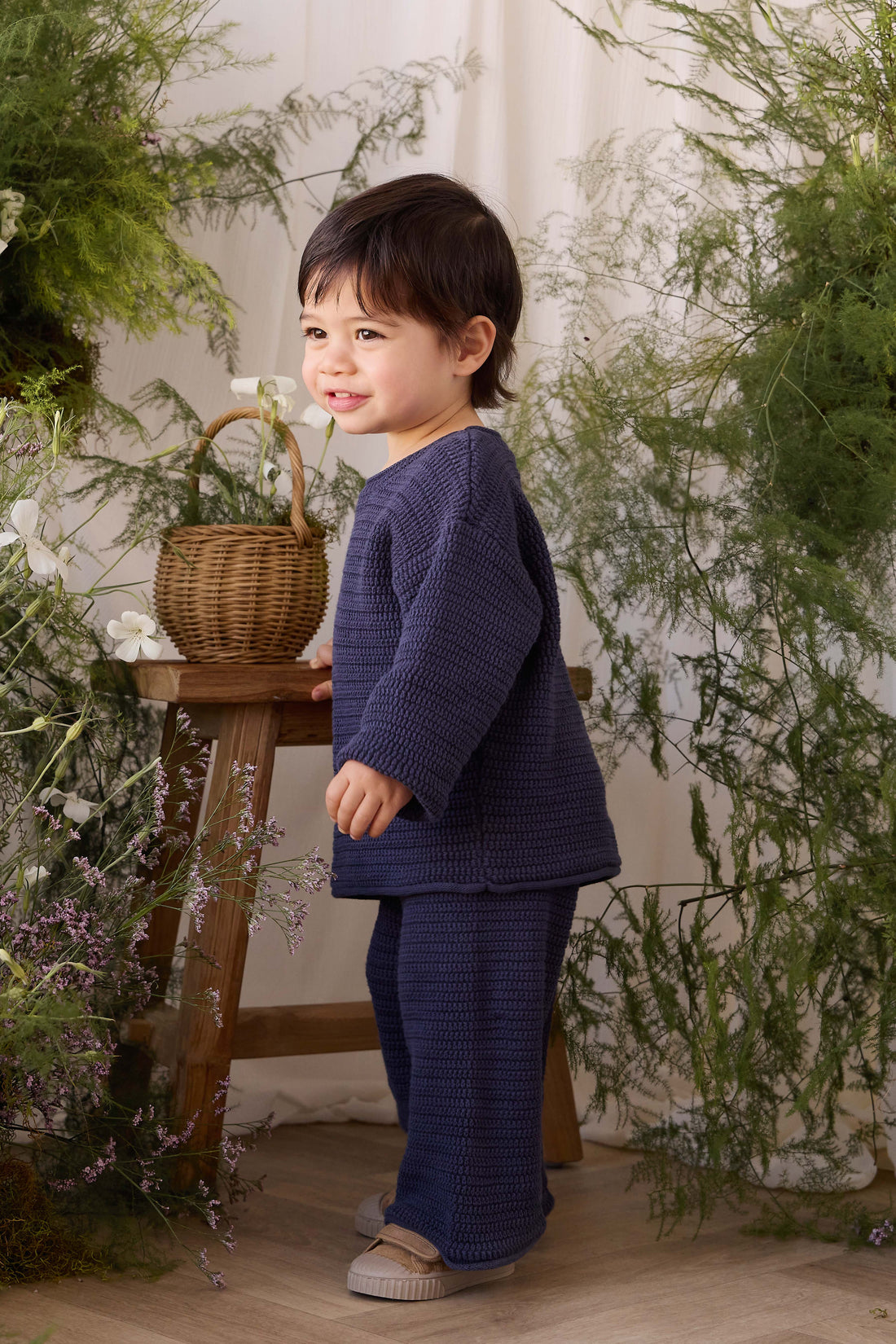 Eugene Knitted Jumper - Marine Childrens Jumper from Jamie Kay Australia