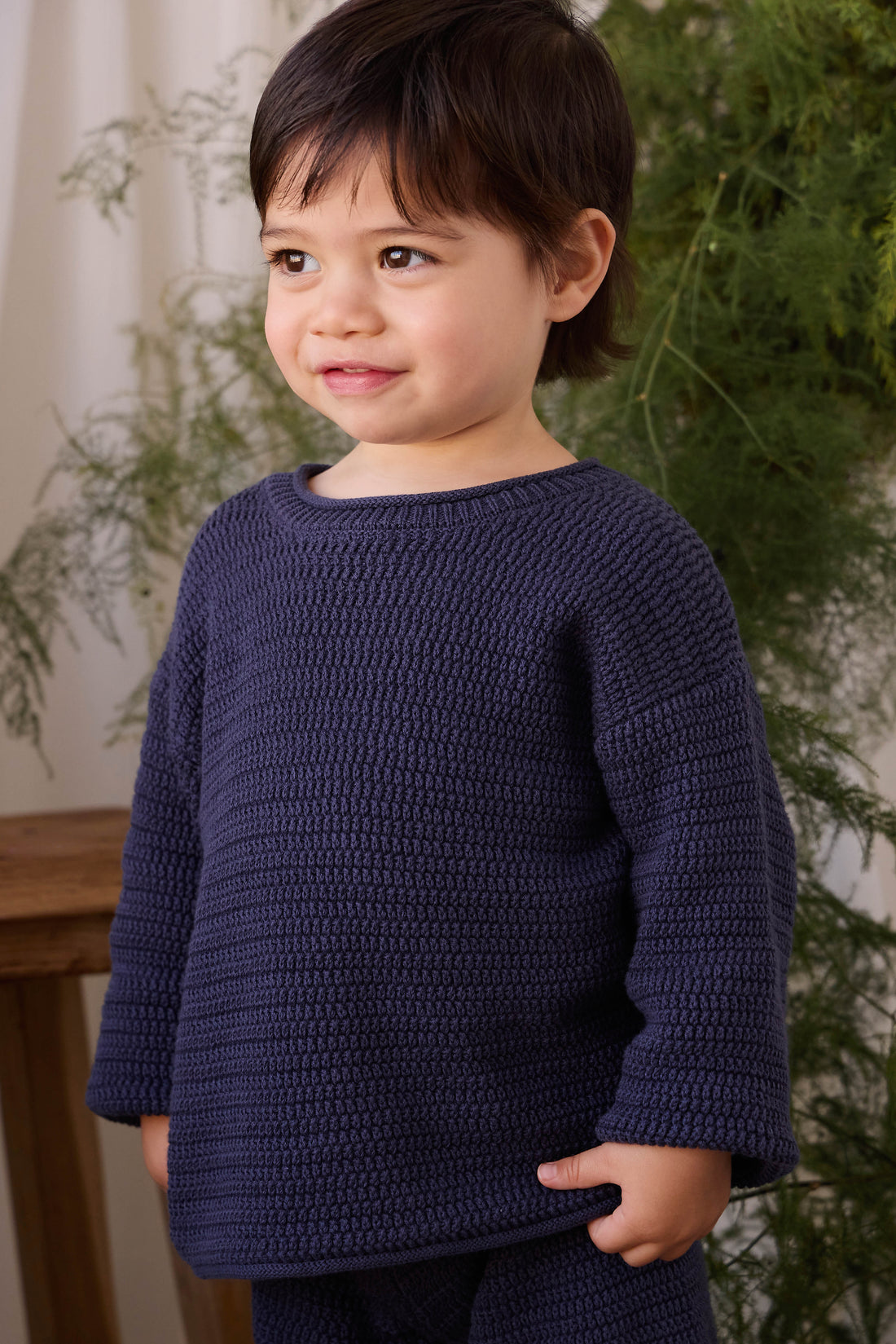 Eugene Knitted Jumper - Marine Childrens Jumper from Jamie Kay Australia