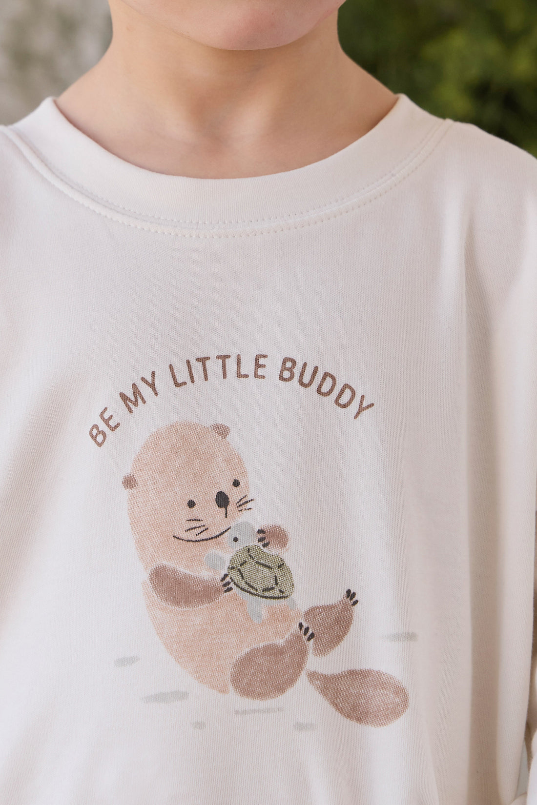 Pima Cotton Edward Long Sleeve Top - Otter Buddy Cloud Childrens Top from Jamie Kay Australia