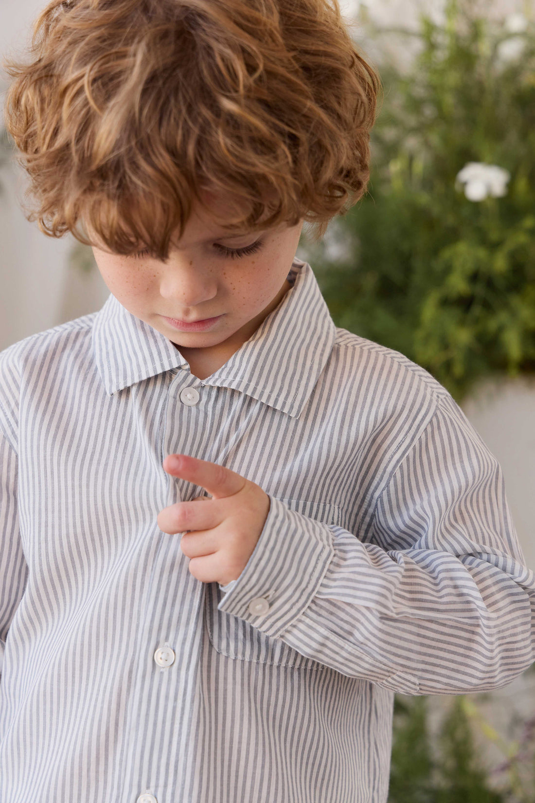 Organic Cotton Isaiah Shirt - Harbour Stripe Childrens Top from Jamie Kay Australia