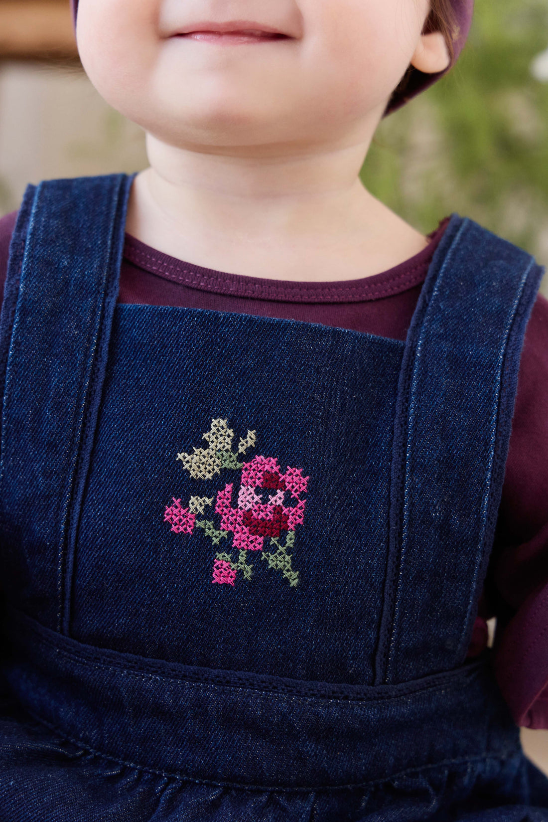 Calianna Playsuit - Deep Sea Denim Orchid Rose Childrens Playsuit from Jamie Kay Australia