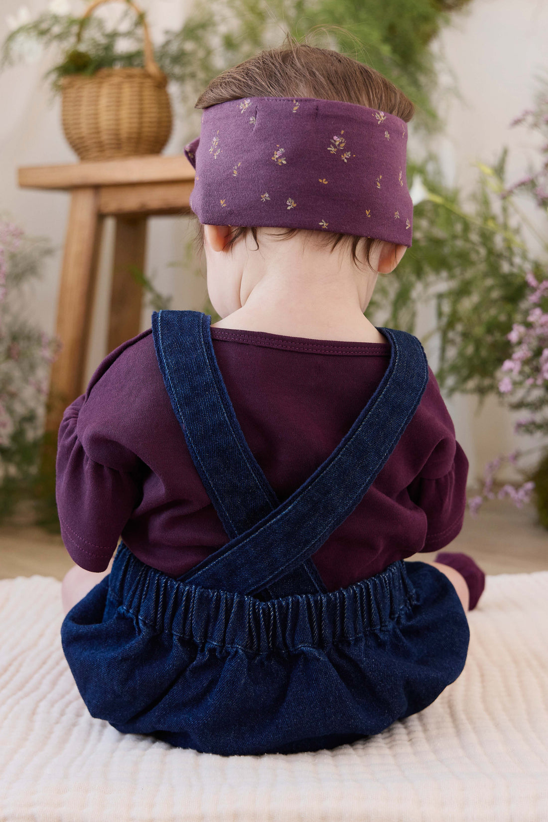 Calianna Playsuit - Deep Sea Denim Orchid Rose Childrens Playsuit from Jamie Kay Australia
