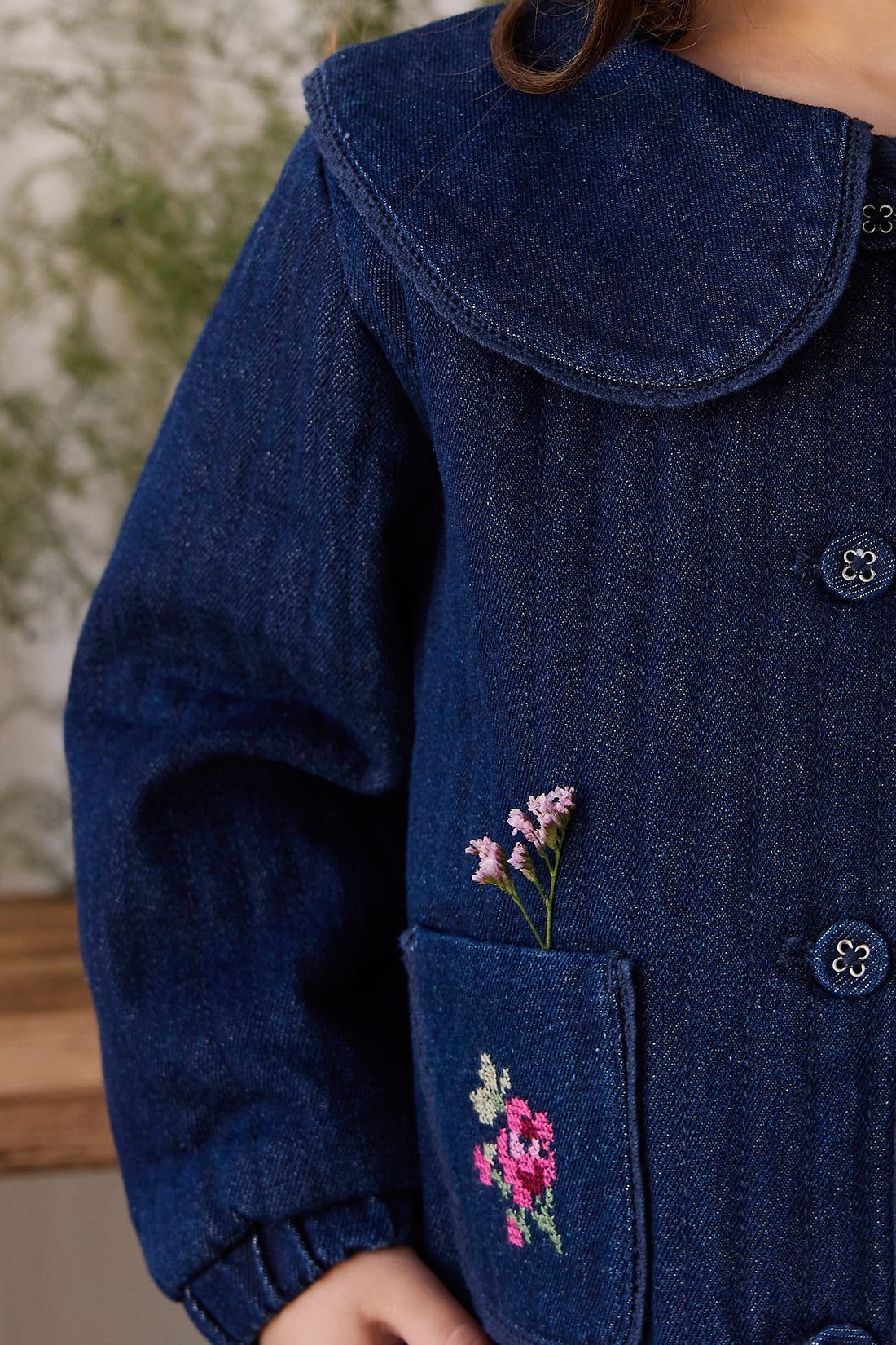 Gracen Jacket - Deep Sea Denim Orchid Rose Childrens Jacket from Jamie Kay Australia