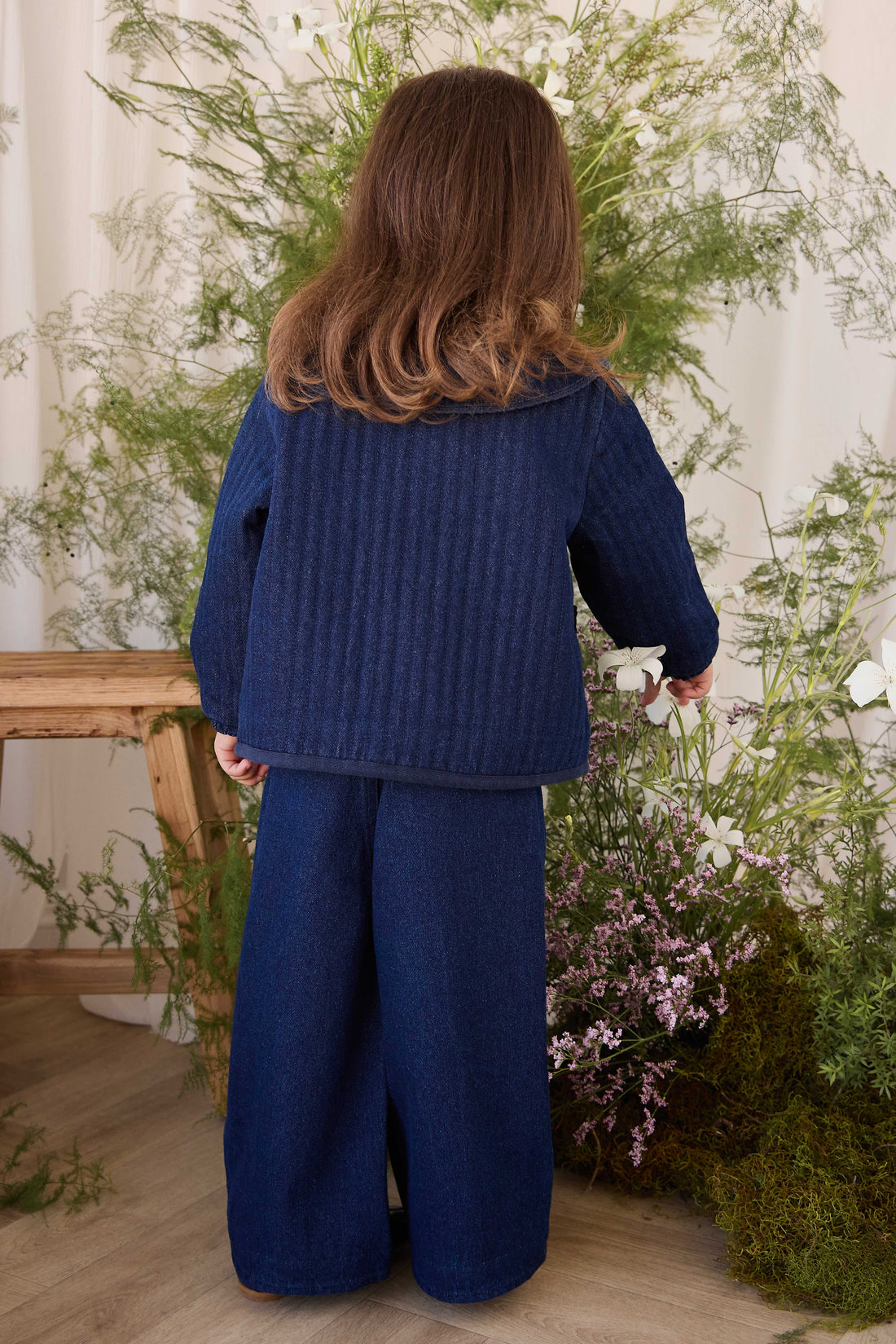 Gracen Jacket - Deep Sea Denim Orchid Rose Childrens Jacket from Jamie Kay Australia