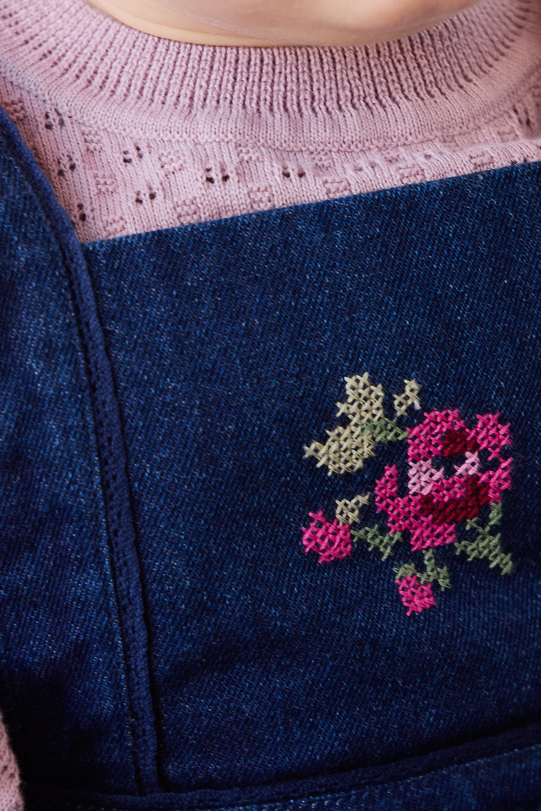 Maylah Overall - Deep Sea Denim Orchid Rose Childrens Overall from Jamie Kay Australia