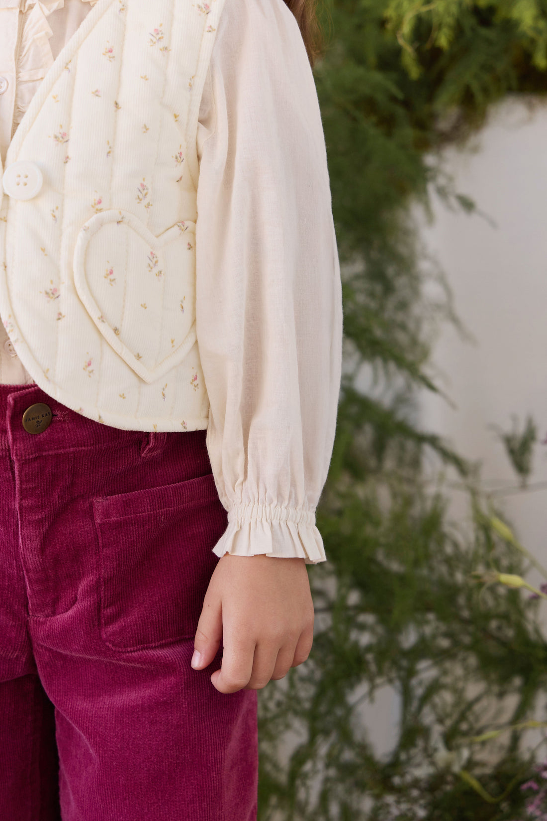 Organic Cotton Maylah Blouse - Vanilla Childrens Top from Jamie Kay Australia