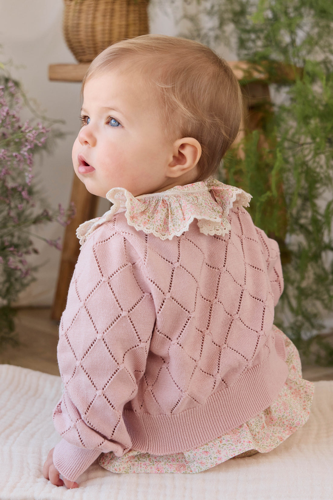 Lilah Cardigan - Shell Pink Childrens Cardigan from Jamie Kay Australia