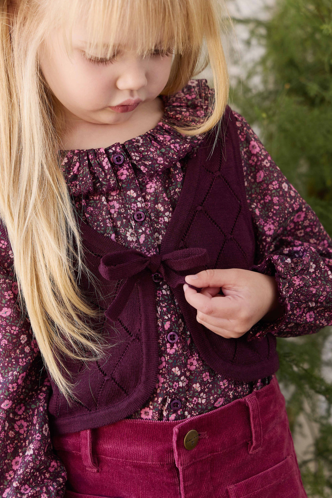 Lilah Knitted Vest - Fig Childrens Vest from Jamie Kay Australia
