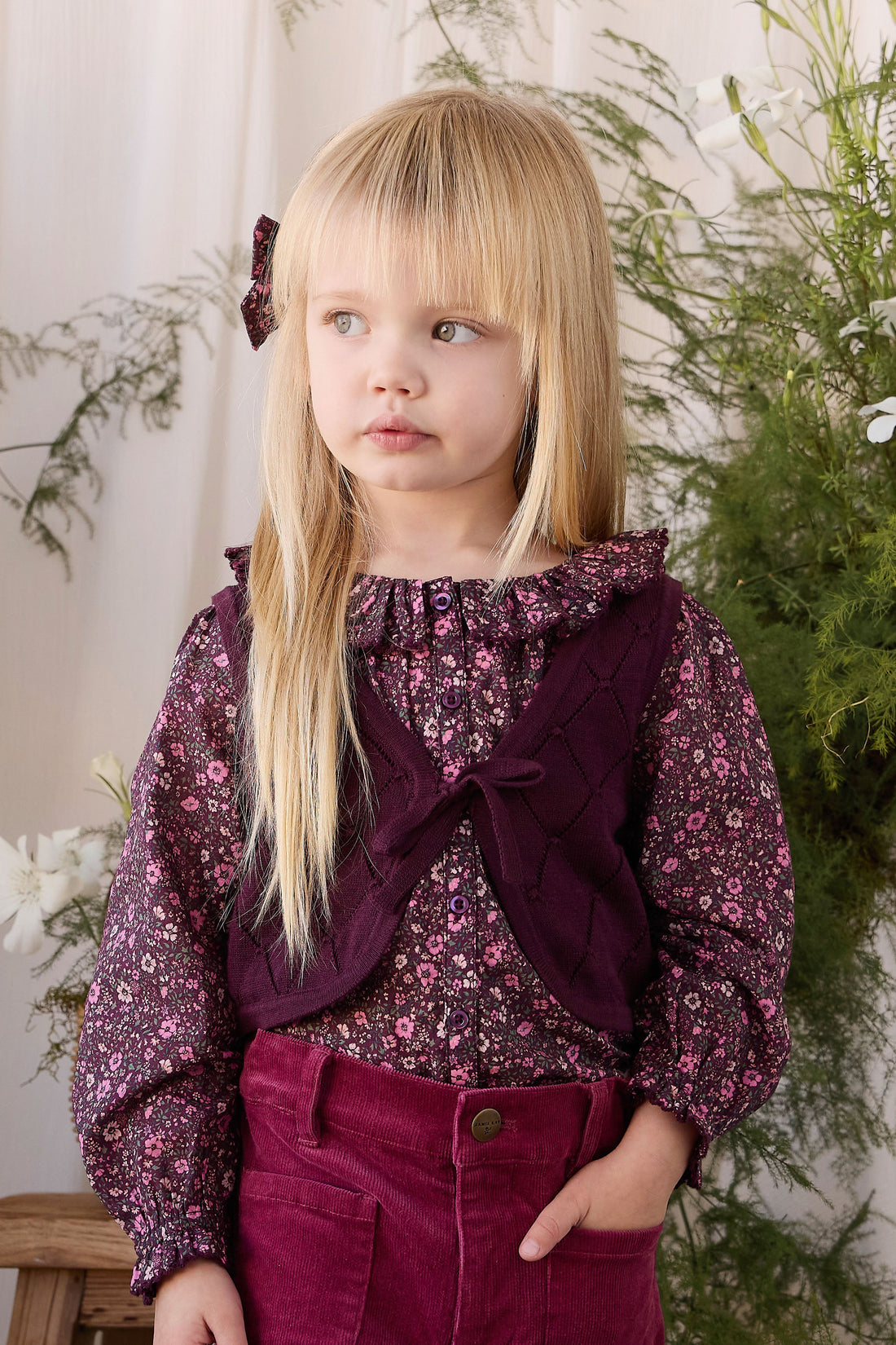 Lilah Knitted Vest - Fig Childrens Vest from Jamie Kay Australia