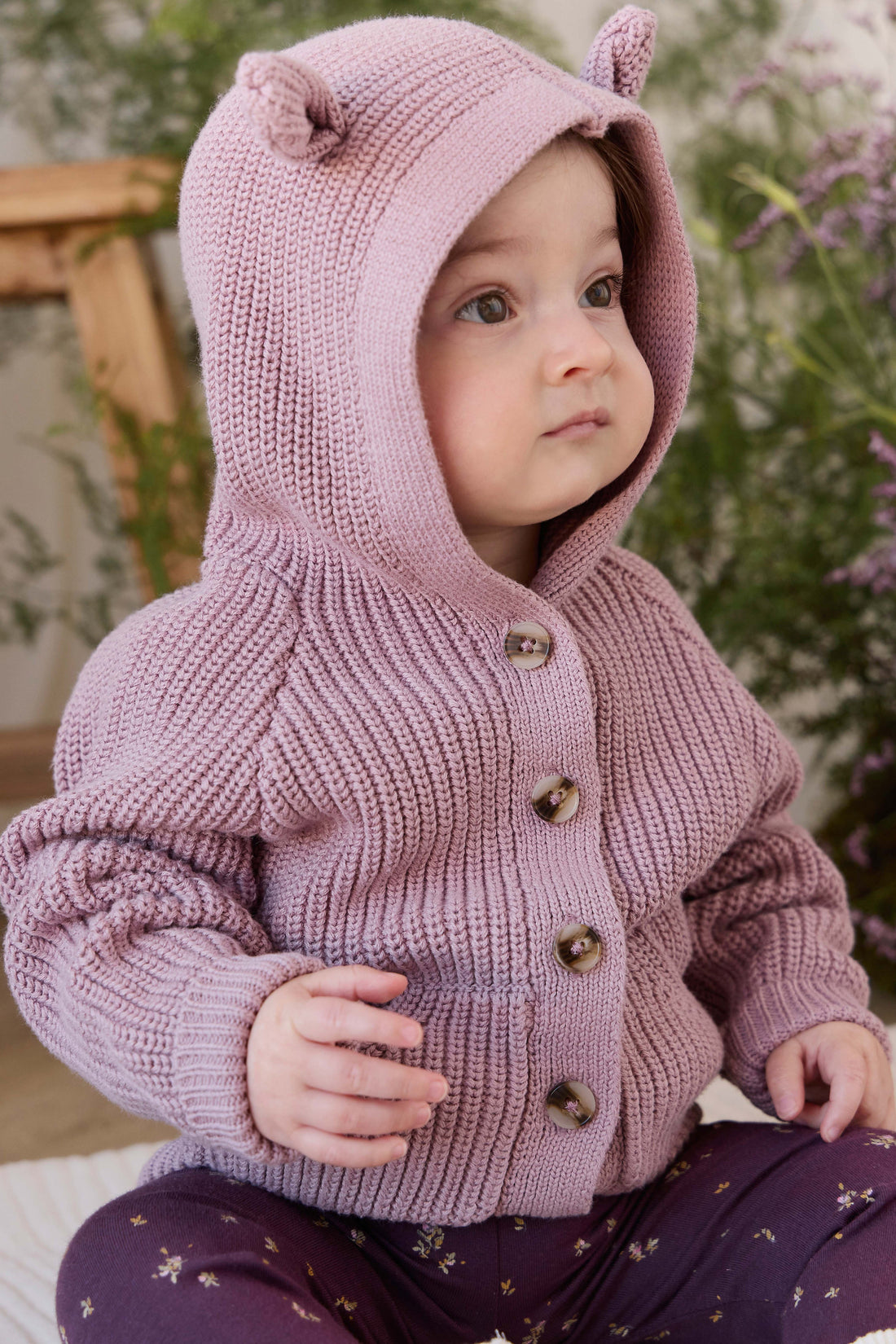 Bear Cardigan - Dreamy Pink Childrens Cardigan from Jamie Kay Australia