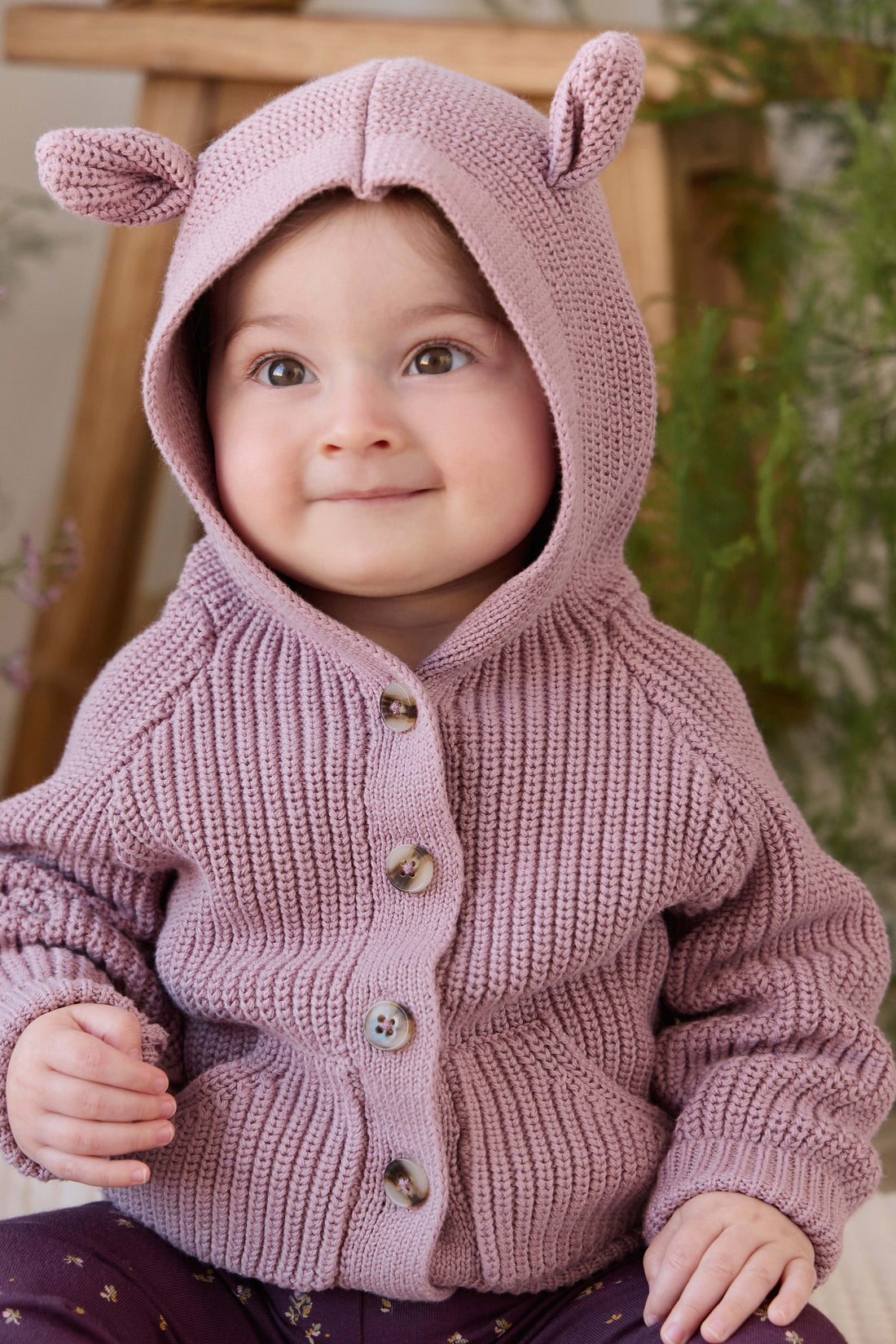 Bear Cardigan - Dreamy Pink Childrens Cardigan from Jamie Kay Australia