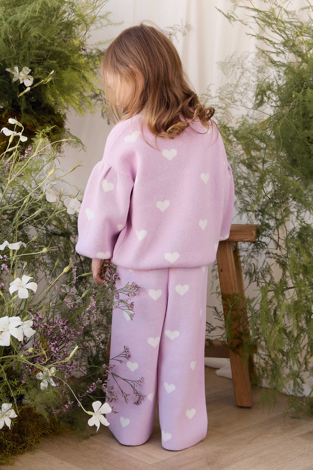 Kayla Cardigan - Kayla Heart Jacquard Orchid Dream Childrens Cardigan from Jamie Kay Australia