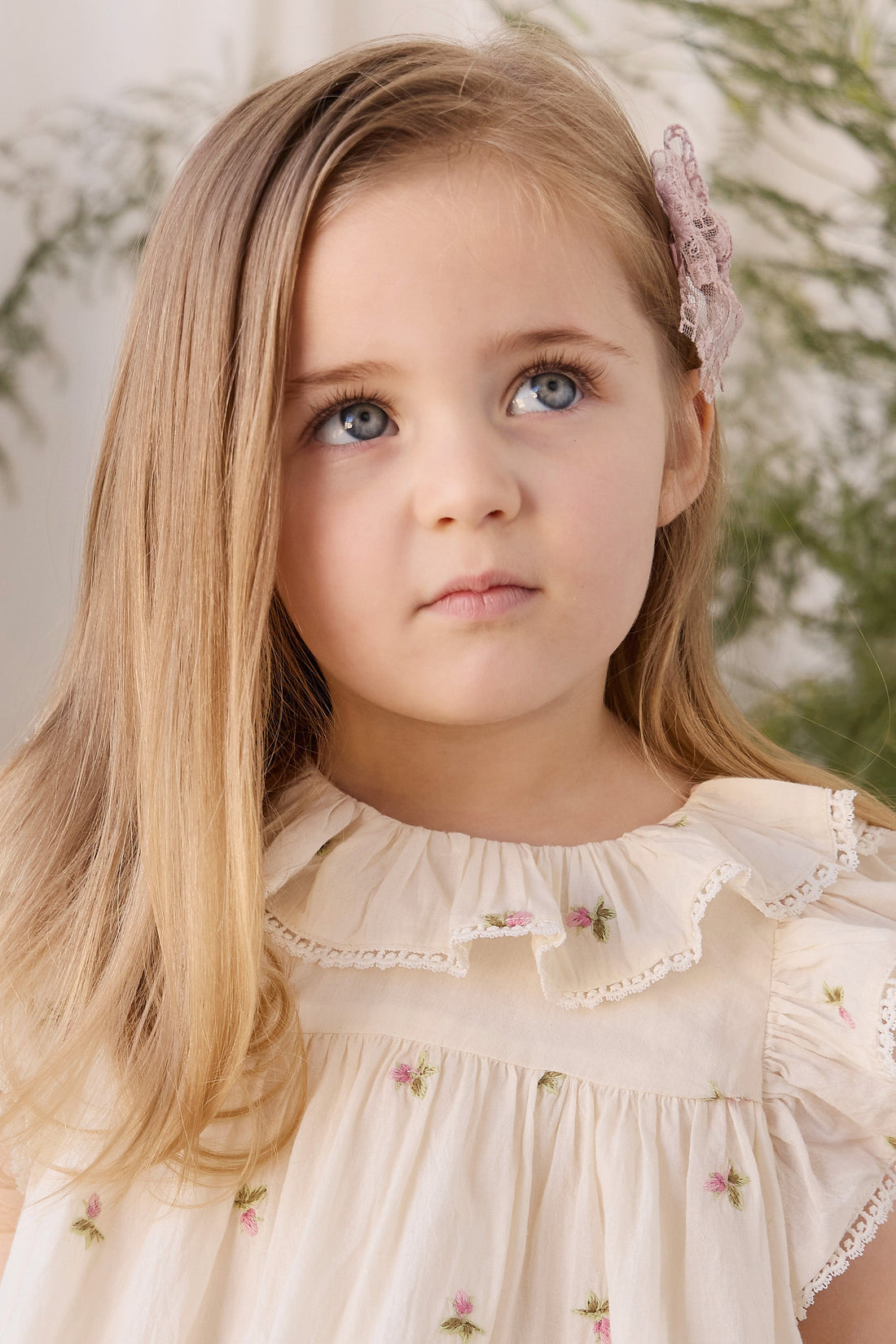 Organic Cotton Banks Blouse - Rosebud Egret Childrens Top from Jamie Kay Australia