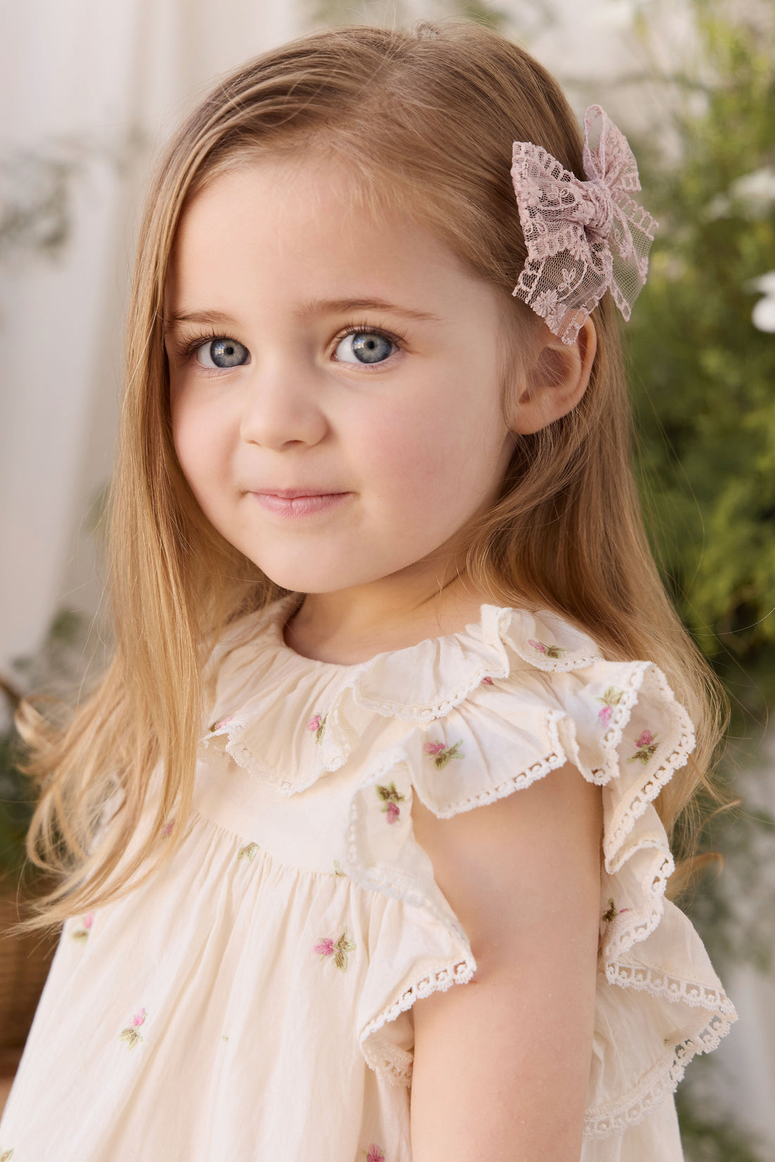 Organic Cotton Banks Blouse - Rosebud Egret Childrens Top from Jamie Kay Australia