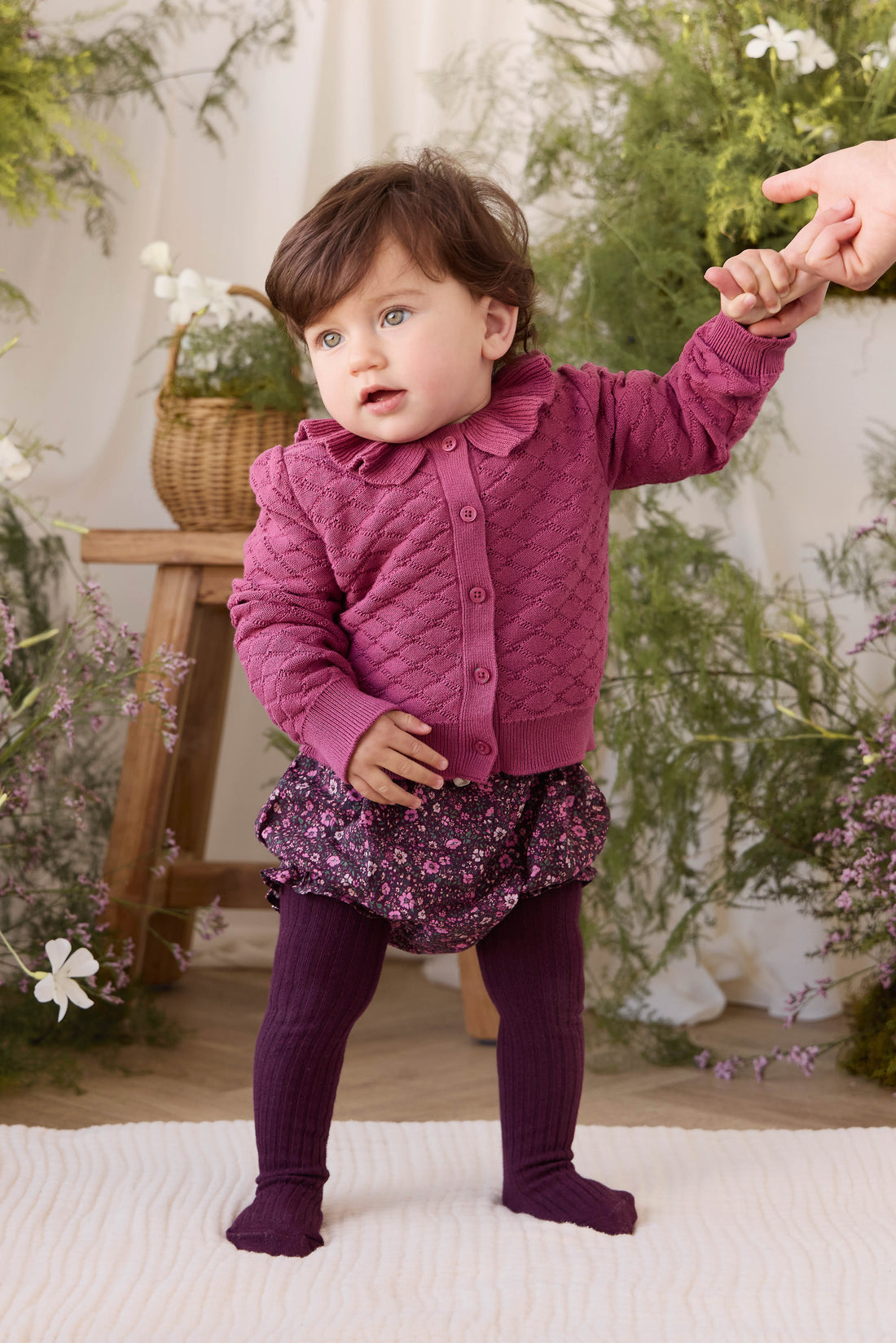 Alison Cardigan - Raspberry Wine Childrens Cardigan from Jamie Kay Australia