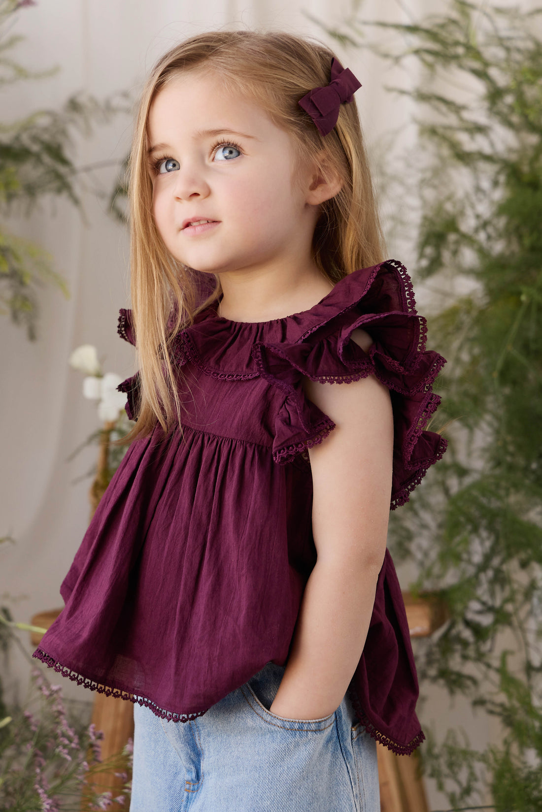 Organic Cotton Banks Blouse - Fig Childrens Top from Jamie Kay Australia