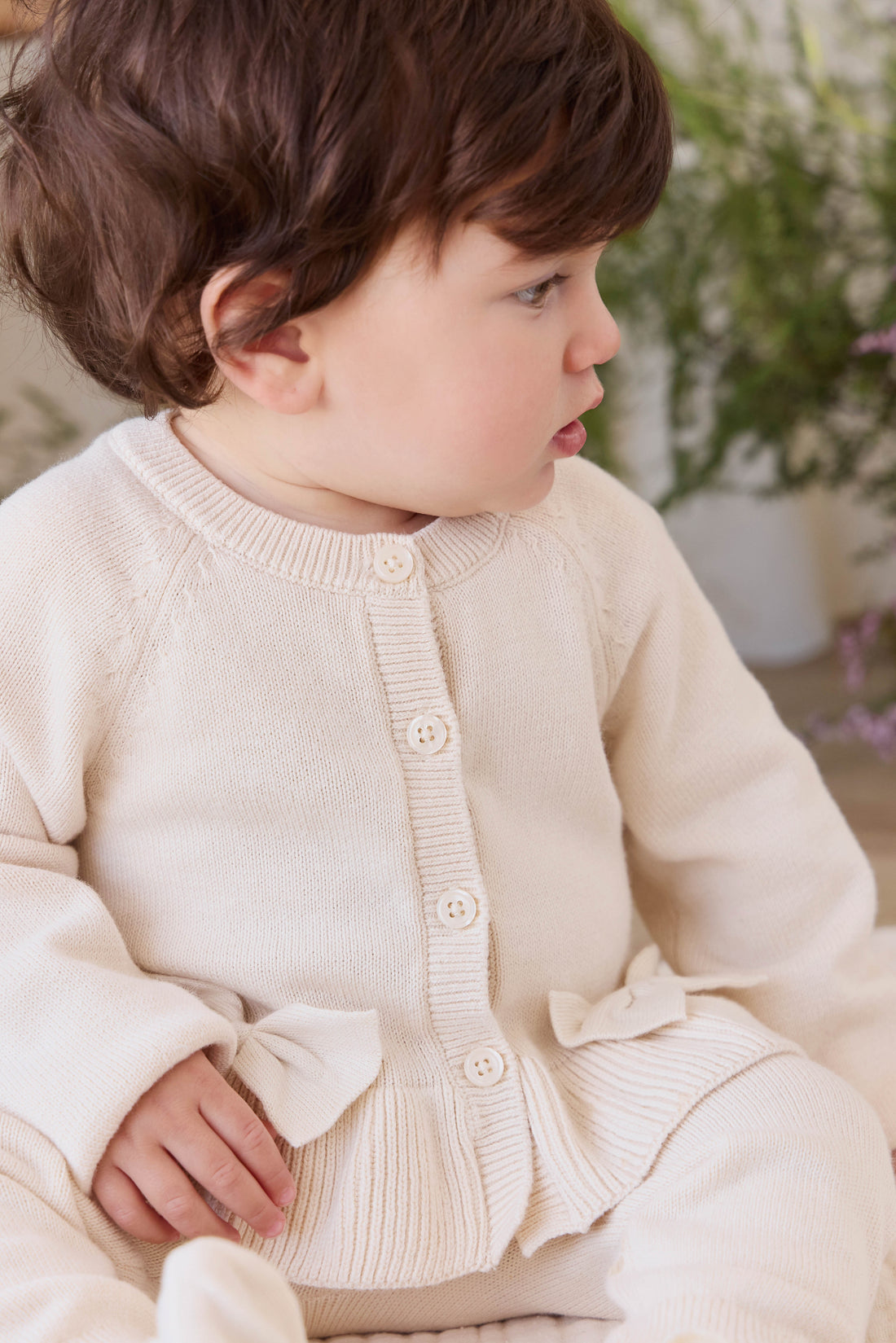 Lyla Cardigan - Vanilla Childrens Cardigan from Jamie Kay Australia