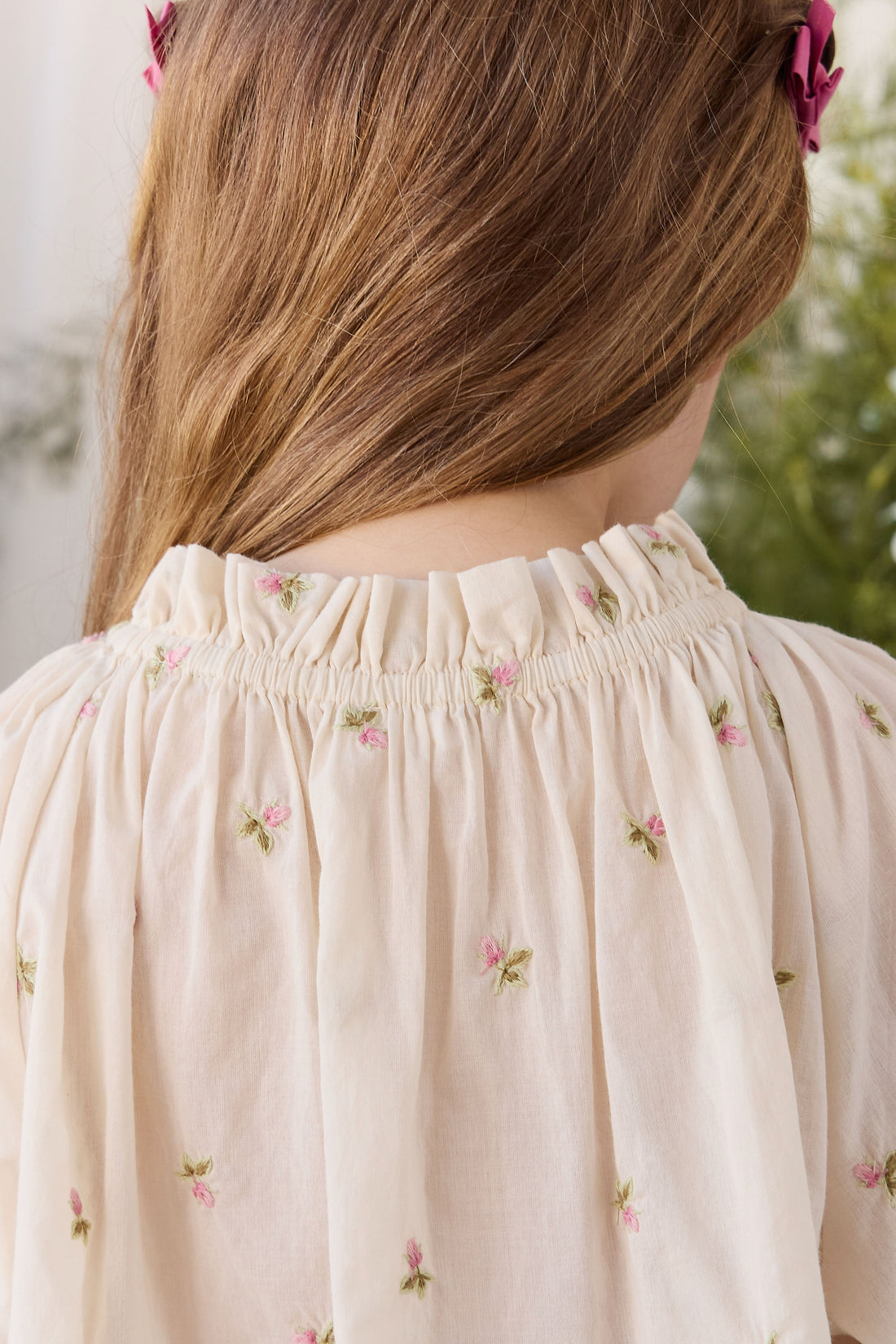Organic Cotton Acacia Blouse - Rosebud Egret Childrens Top from Jamie Kay Australia