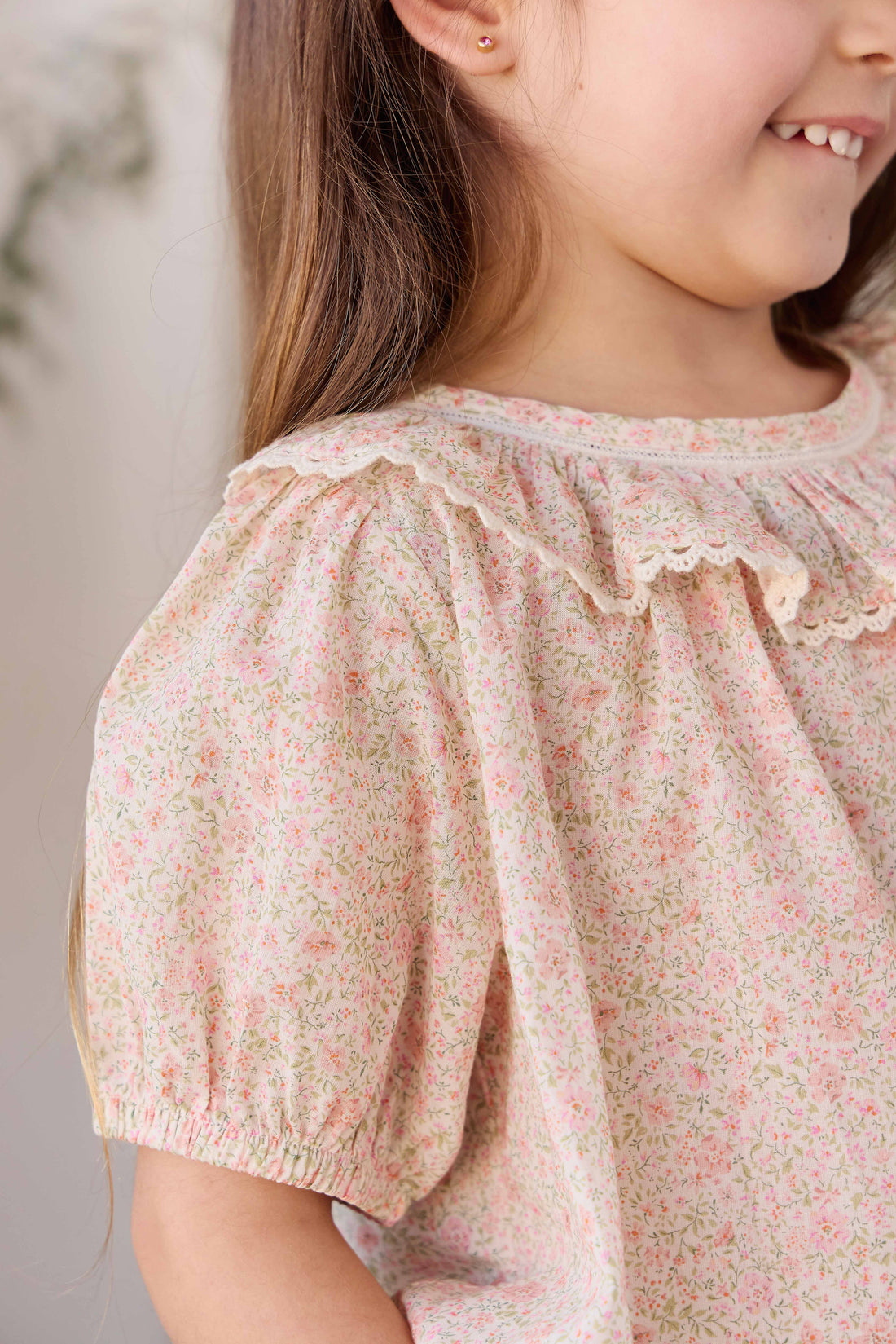Organic Cotton Misty Top - Flora Pink Childrens Top from Jamie Kay Australia