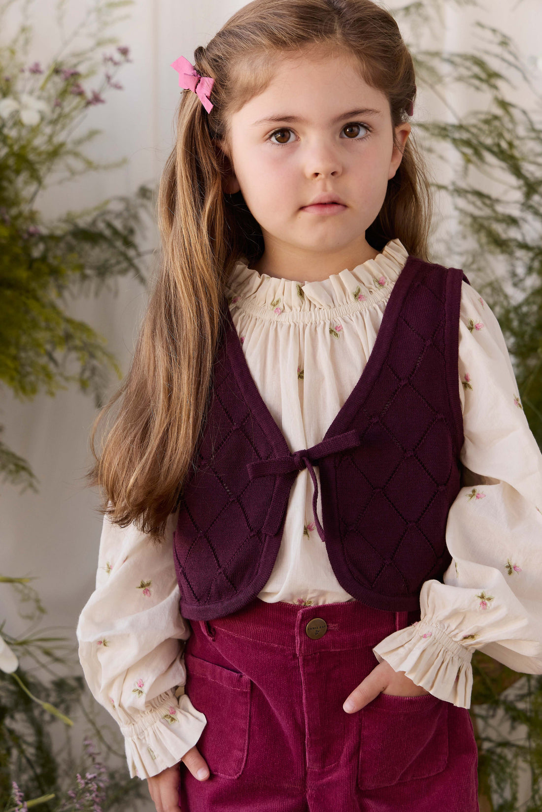 Lilah Knitted Vest - Fig Childrens Vest from Jamie Kay Australia